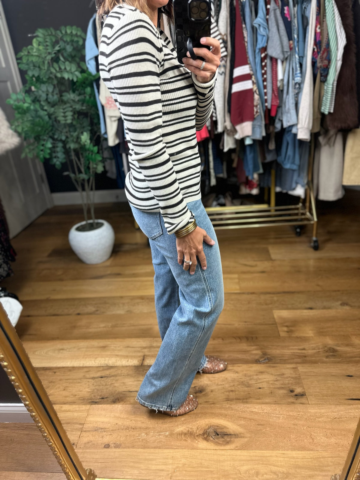 Carried Away Striped Long Sleeve Top-Long Sleeves-Thread & Supply-Anna Kaytes Boutique, Women's Fashion Boutique in Grinnell, Iowa