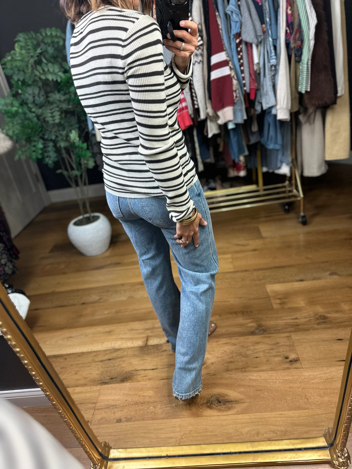 Carried Away Striped Long Sleeve Top-Long Sleeves-Thread & Supply-Anna Kaytes Boutique, Women's Fashion Boutique in Grinnell, Iowa