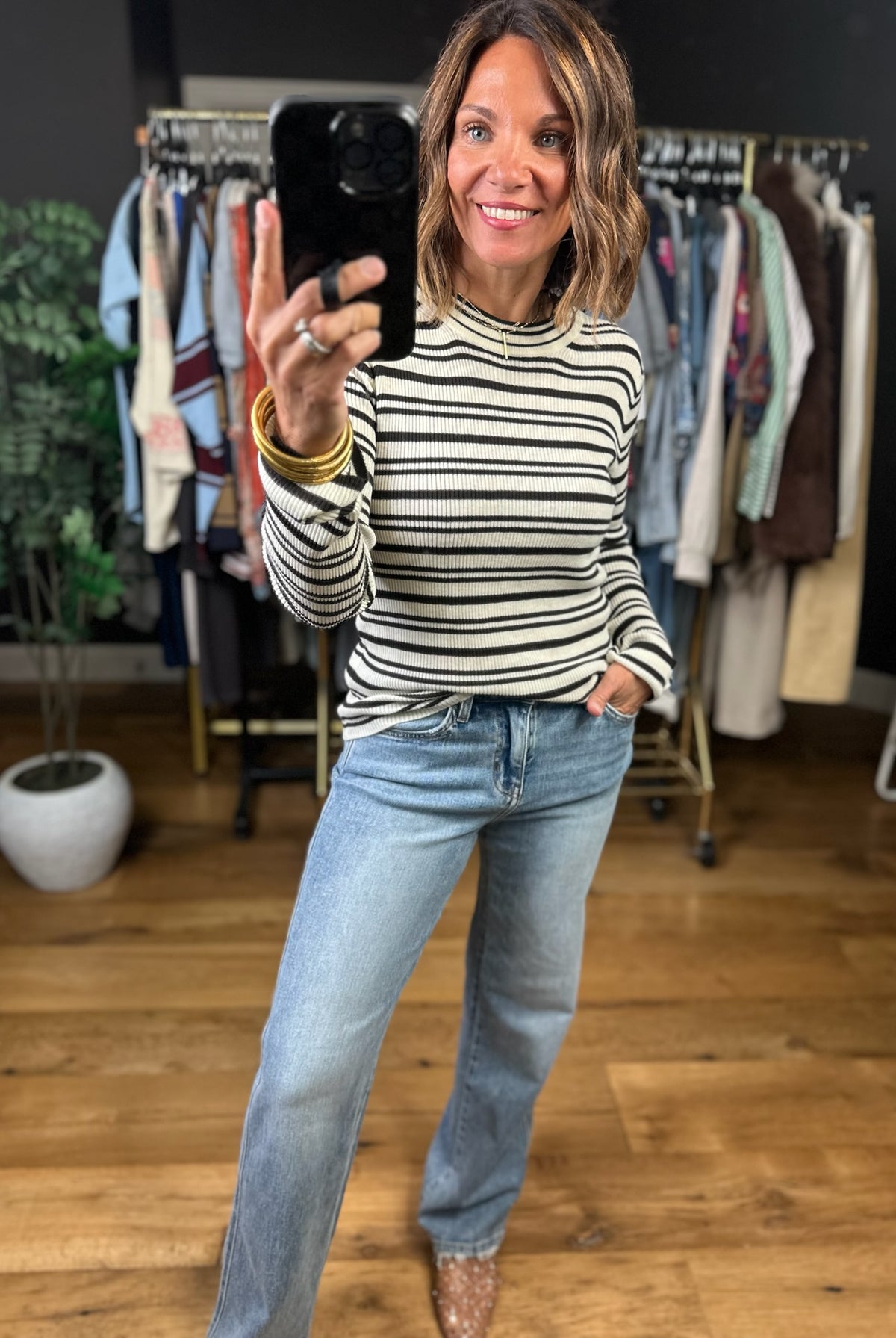 Carried Away Striped Long Sleeve Top-Long Sleeves-Thread & Supply-Anna Kaytes Boutique, Women's Fashion Boutique in Grinnell, Iowa