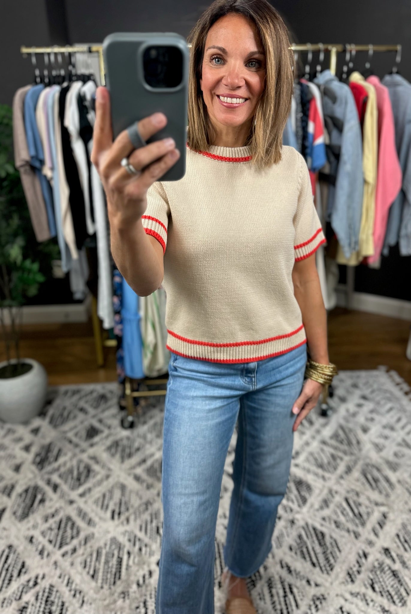 The Right Kind Trim Knit Top-Sweaters-Wishlist-Anna Kaytes Boutique, Women's Fashion Boutique in Grinnell, Iowa
