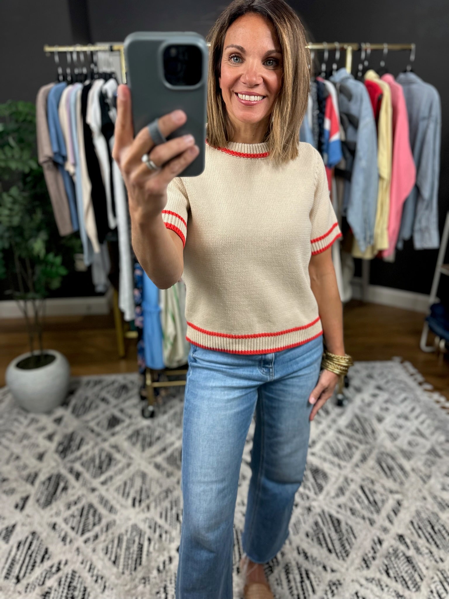 The Right Kind Trim Knit Top-Sweaters-Wishlist-Anna Kaytes Boutique, Women's Fashion Boutique in Grinnell, Iowa