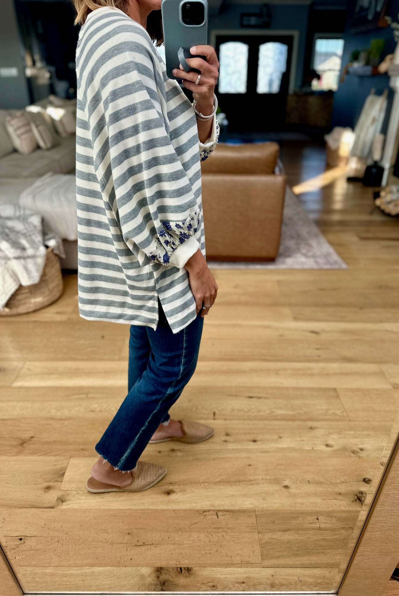 Thinking Still Striped Top-Bucketlist-Anna Kaytes Boutique, Women's Fashion Boutique in Grinnell, Iowa