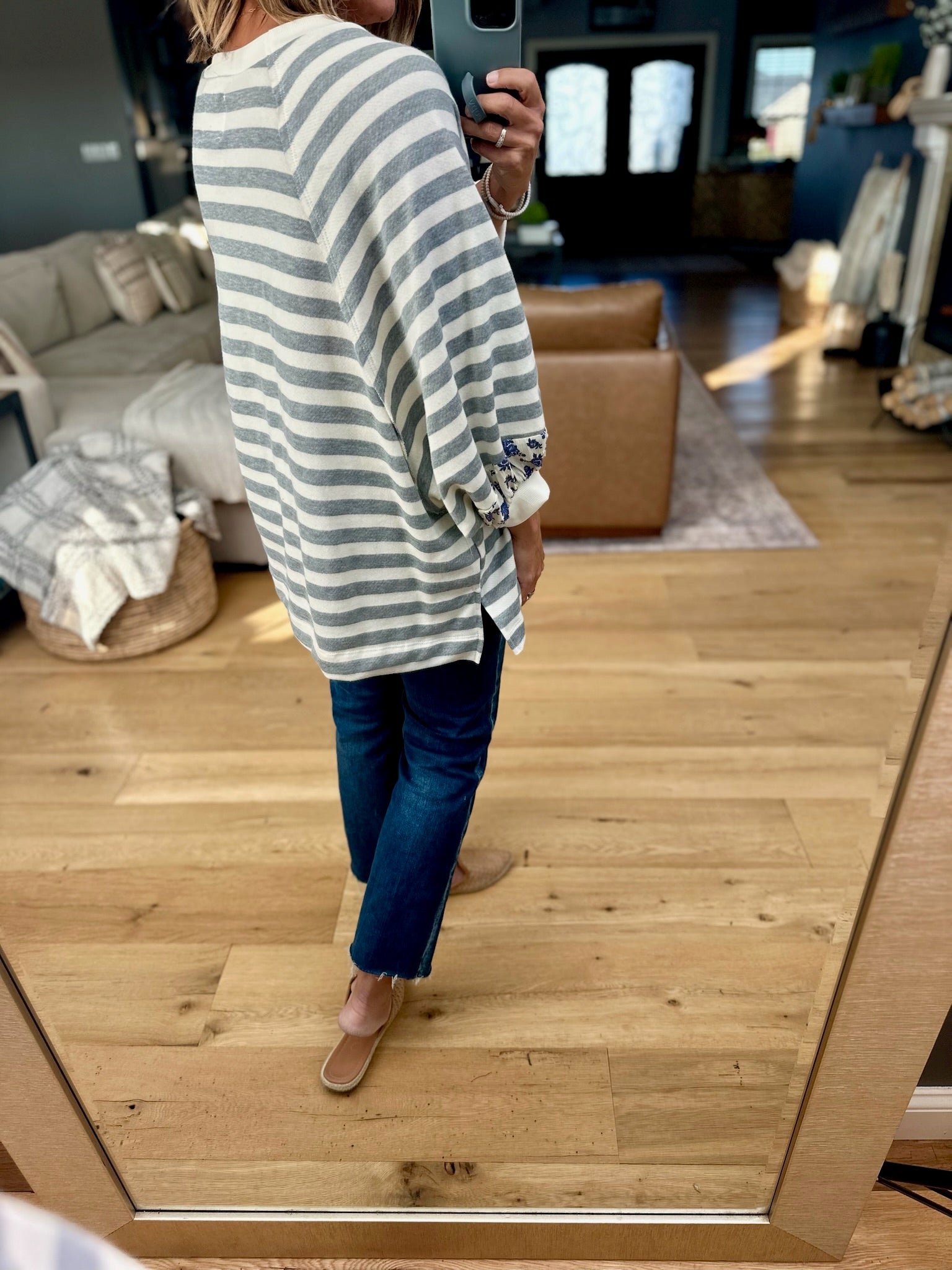 Thinking Still Striped Top-Bucketlist-Anna Kaytes Boutique, Women's Fashion Boutique in Grinnell, Iowa