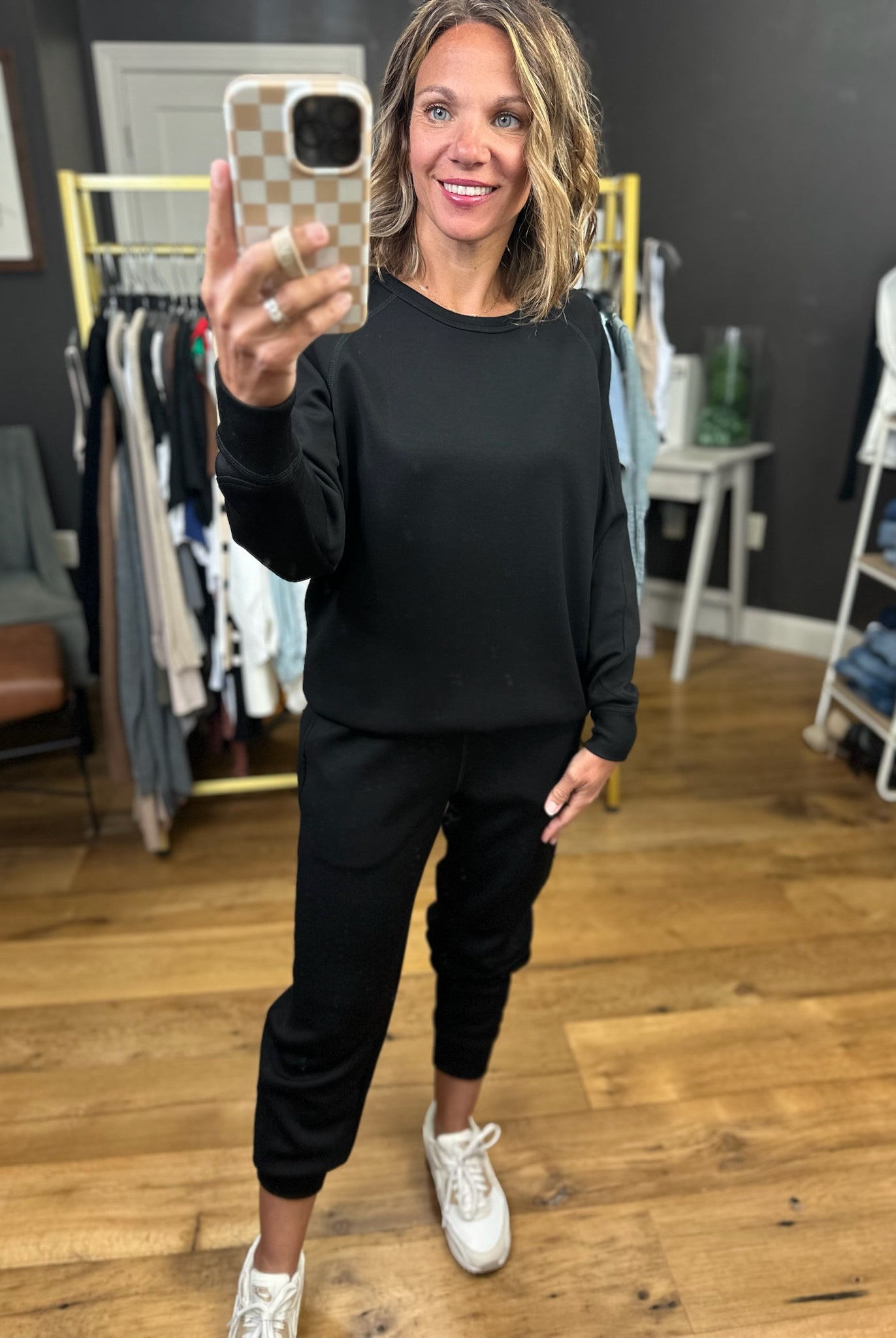 The Elsie 2-Piece Crewneck + Jogger Set - Multiple Options-Mono B-Anna Kaytes Boutique, Women's Fashion Boutique in Grinnell, Iowa