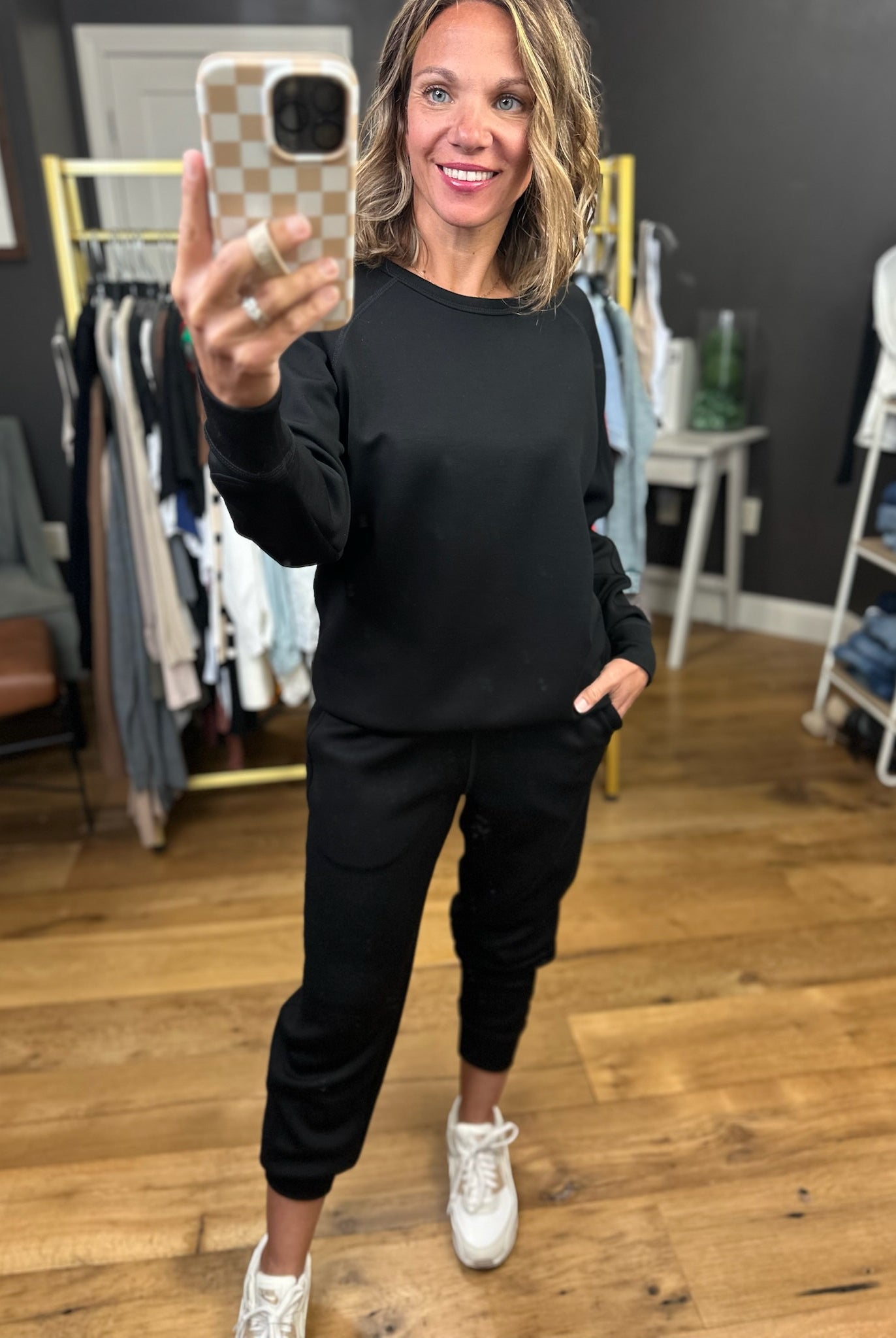 The Elsie 2-Piece Crewneck + Jogger Set - Multiple Options-Mono B-Anna Kaytes Boutique, Women's Fashion Boutique in Grinnell, Iowa