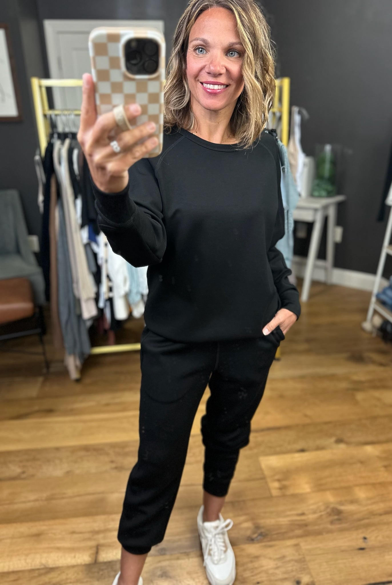 The Elsie 2-Piece Crewneck + Jogger Set - Multiple Options-Mono B-Anna Kaytes Boutique, Women's Fashion Boutique in Grinnell, Iowa