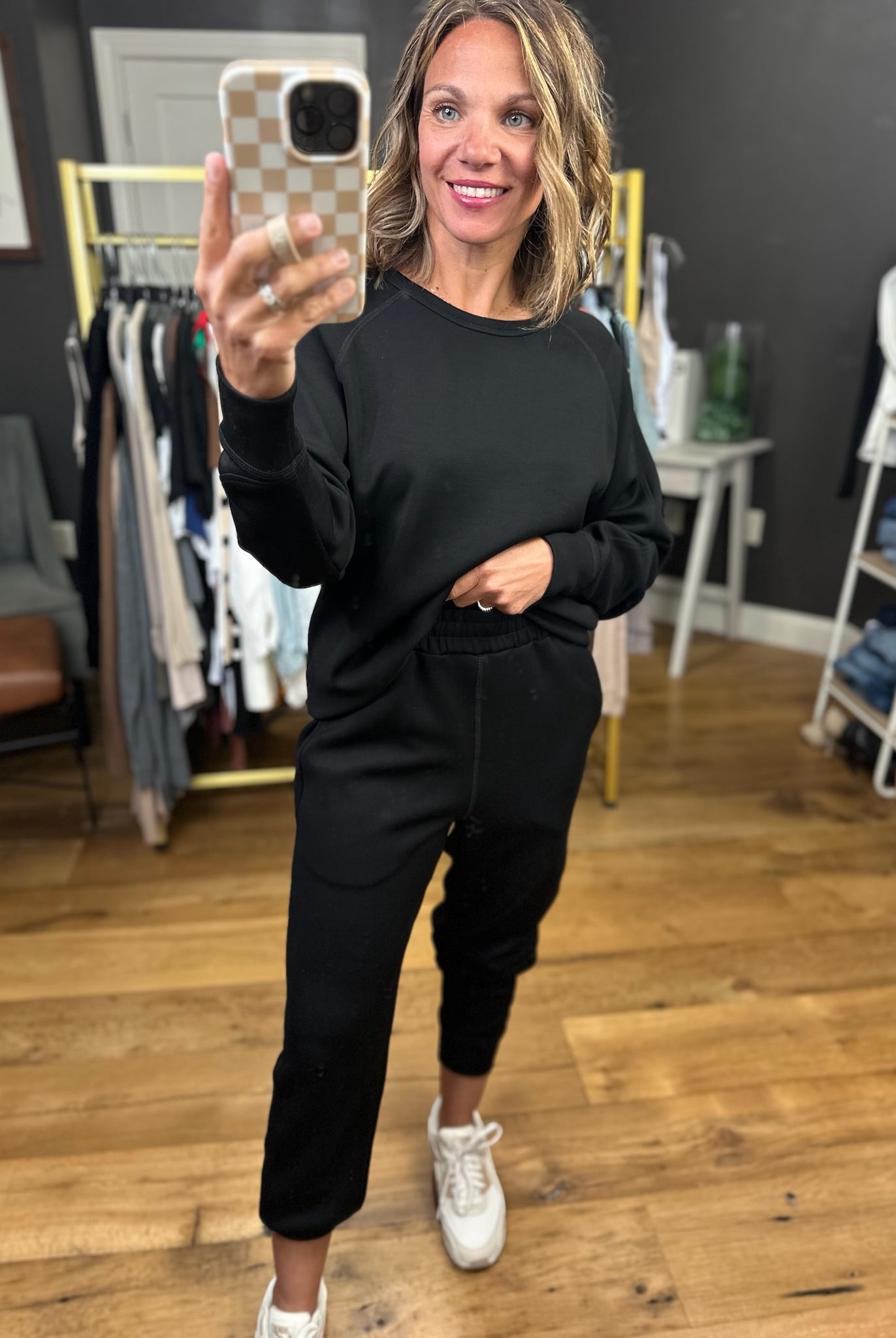 The Elsie 2-Piece Crewneck + Jogger Set - Multiple Options-Mono B-Anna Kaytes Boutique, Women's Fashion Boutique in Grinnell, Iowa