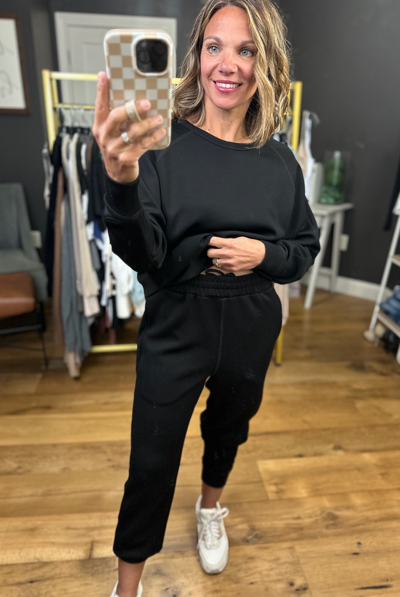 The Elsie 2-Piece Crewneck + Jogger Set - Multiple Options-Mono B-Anna Kaytes Boutique, Women's Fashion Boutique in Grinnell, Iowa