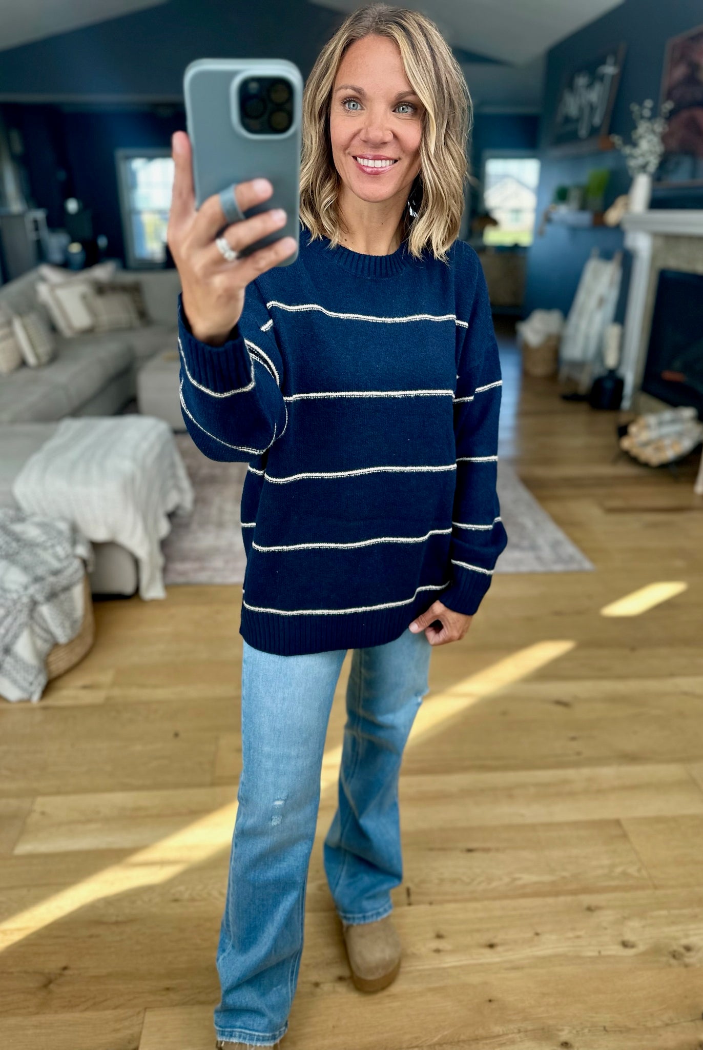 Take A Look Striped Knit Sweater-Blu Pepper-Anna Kaytes Boutique, Women's Fashion Boutique in Grinnell, Iowa