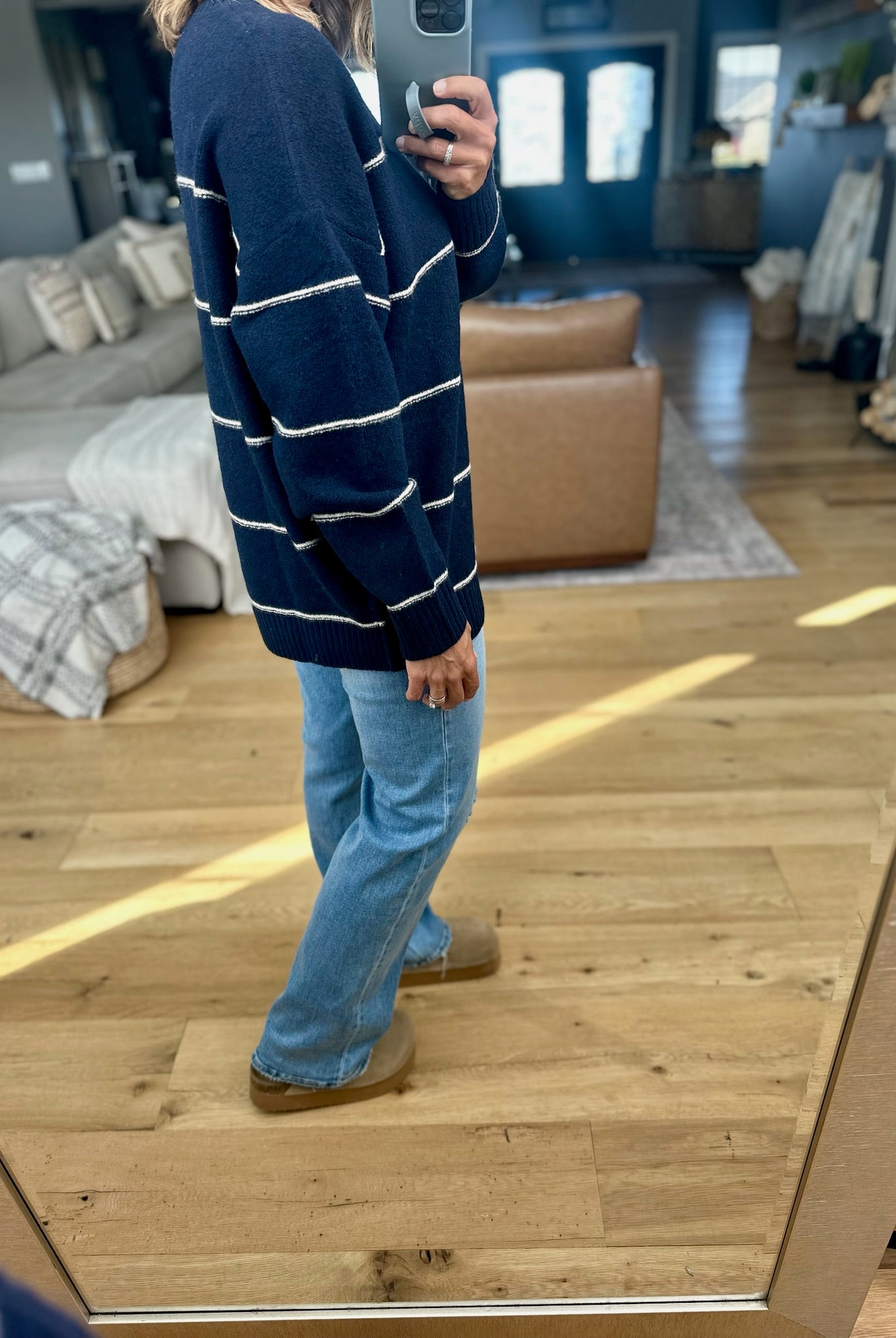 Take A Look Striped Knit Sweater-Blu Pepper-Anna Kaytes Boutique, Women's Fashion Boutique in Grinnell, Iowa