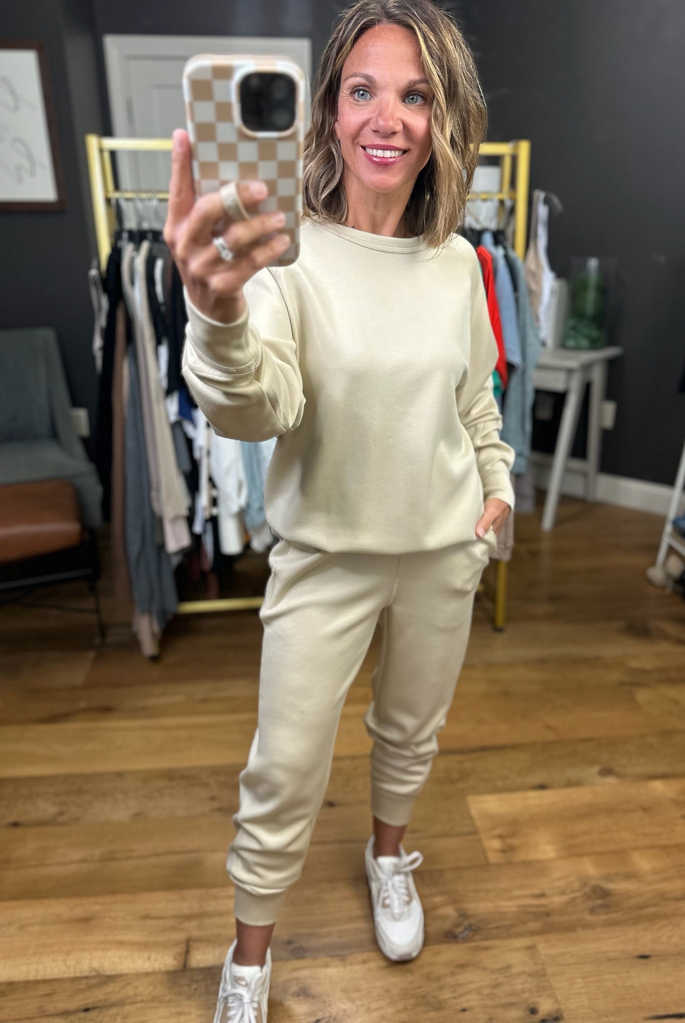 The Elsie 2-Piece Crewneck + Jogger Set - Multiple Options-Mono B-Anna Kaytes Boutique, Women's Fashion Boutique in Grinnell, Iowa