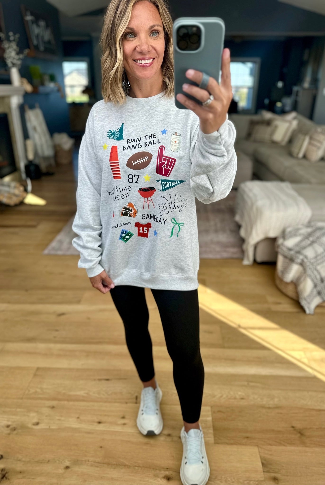 Run The Dang Ball Crewneck Sweatshirt-Etta & East-Anna Kaytes Boutique, Women's Fashion Boutique in Grinnell, Iowa