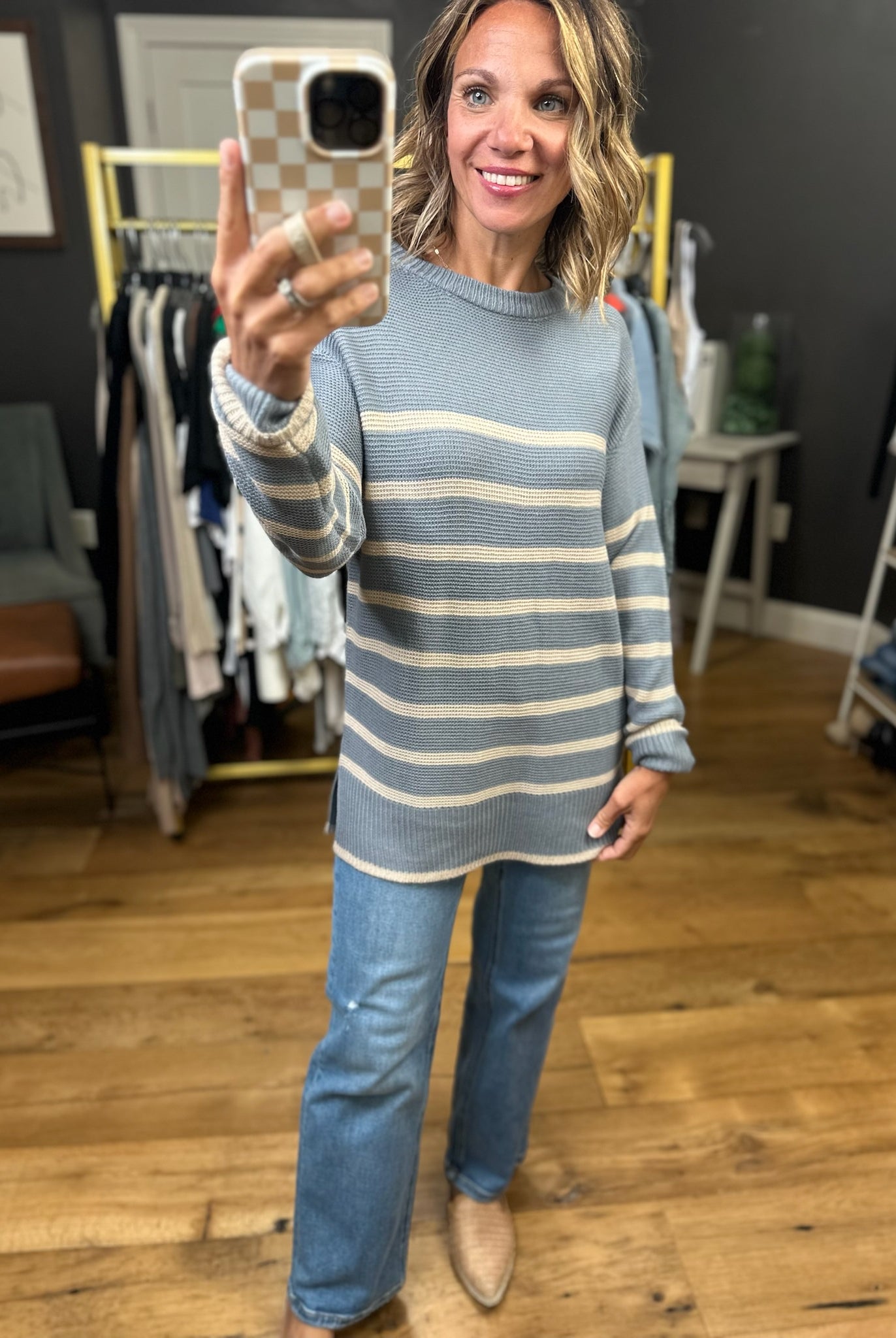 Trust In Me Striped Knit Sweater- Multiple Options-Be Cool-Anna Kaytes Boutique, Women's Fashion Boutique in Grinnell, Iowa