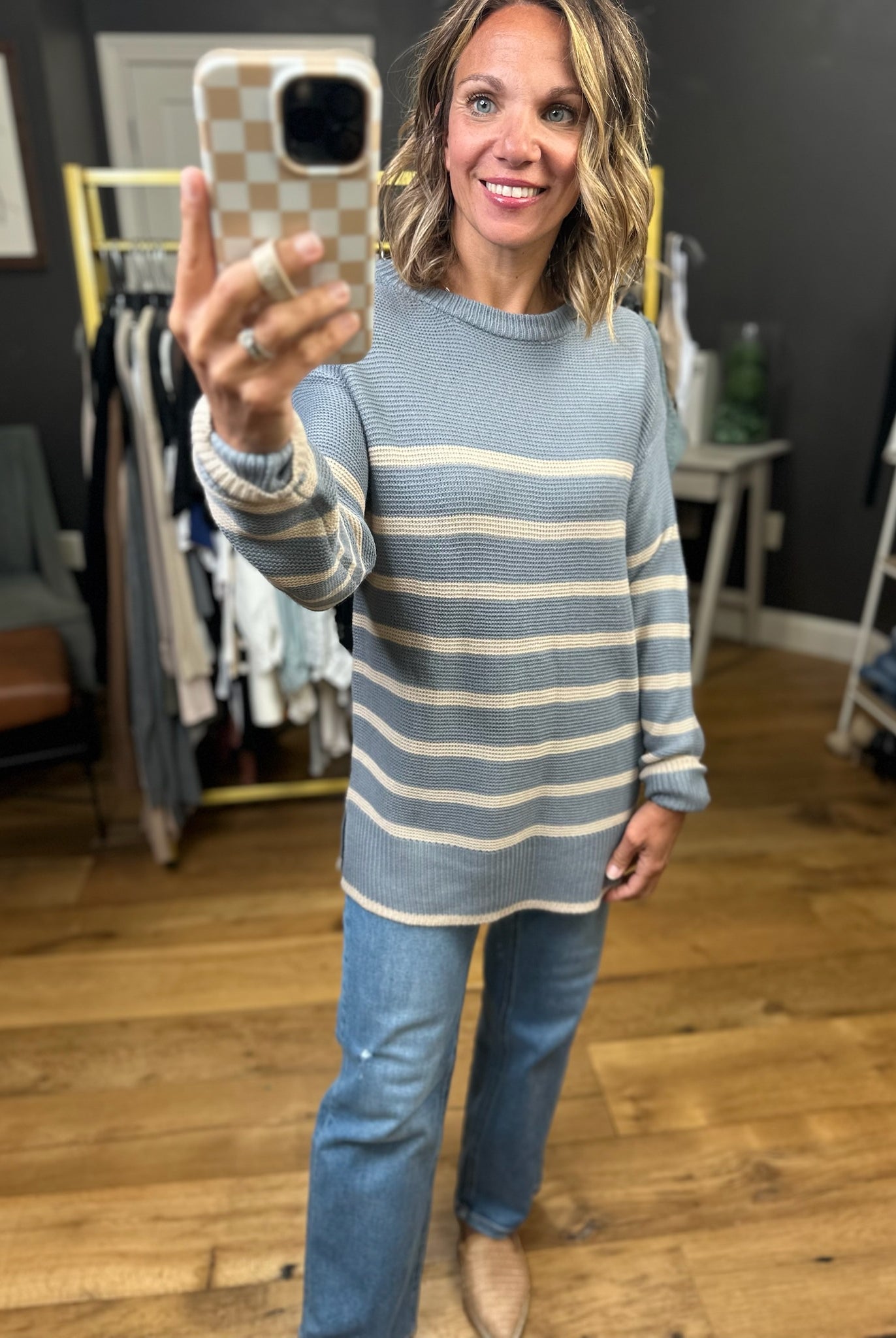 Trust In Me Striped Knit Sweater- Multiple Options-Be Cool-Anna Kaytes Boutique, Women's Fashion Boutique in Grinnell, Iowa