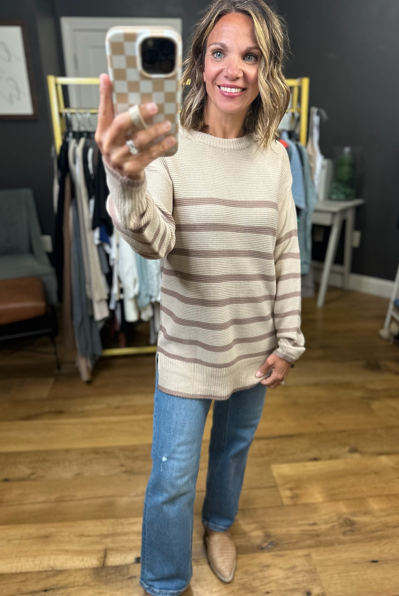 Trust In Me Striped Knit Sweater- Multiple Options-Be Cool-Anna Kaytes Boutique, Women's Fashion Boutique in Grinnell, Iowa