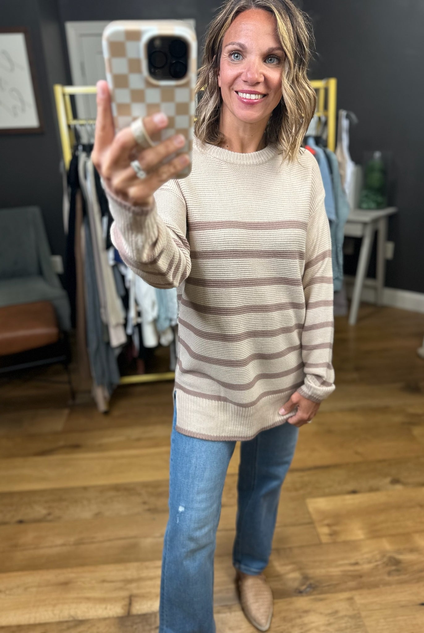 Trust In Me Striped Knit Sweater- Multiple Options-Be Cool-Anna Kaytes Boutique, Women's Fashion Boutique in Grinnell, Iowa