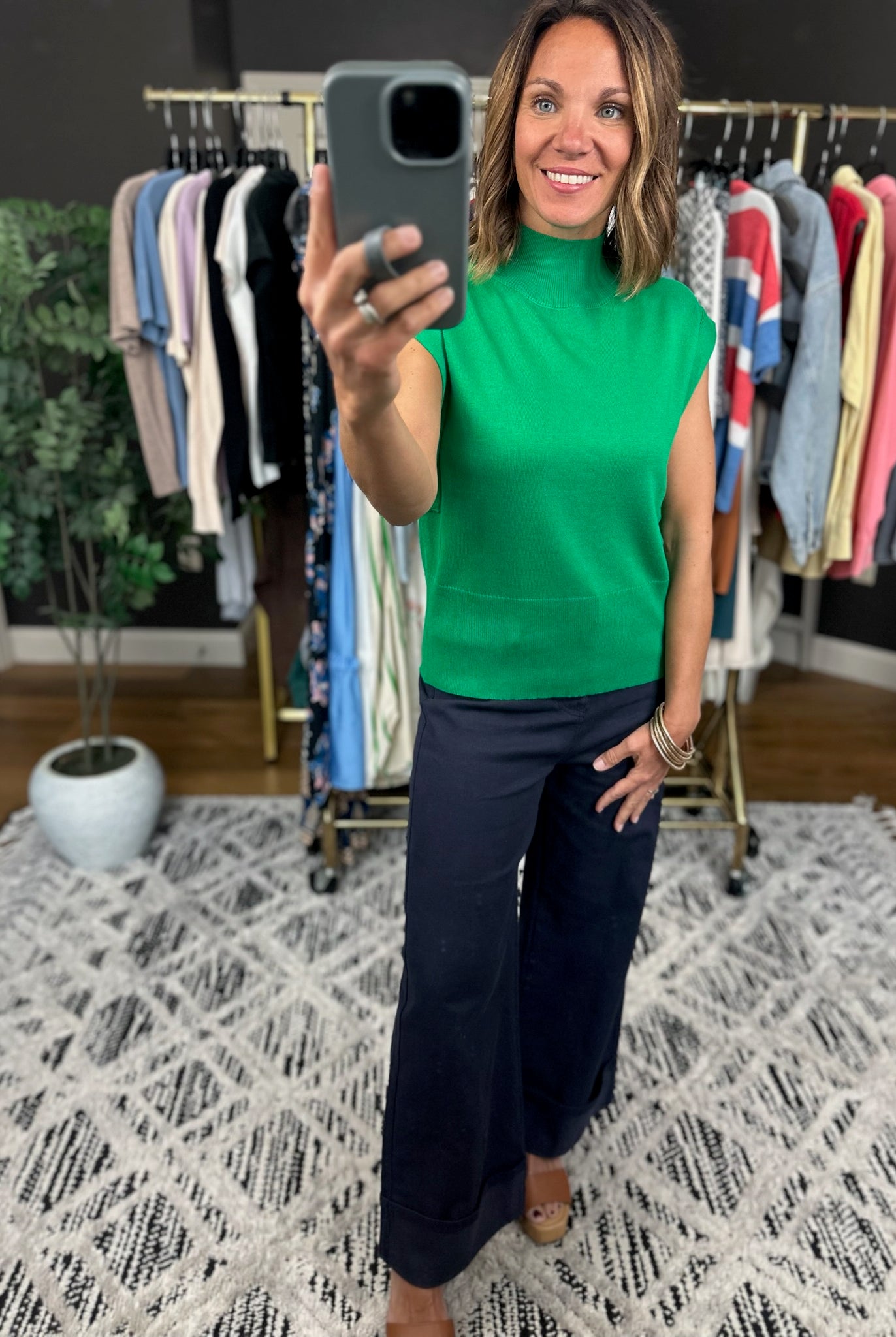 The Carrie Wide-Leg Cuffed Pant-Pants-Entro-Anna Kaytes Boutique, Women's Fashion Boutique in Grinnell, Iowa