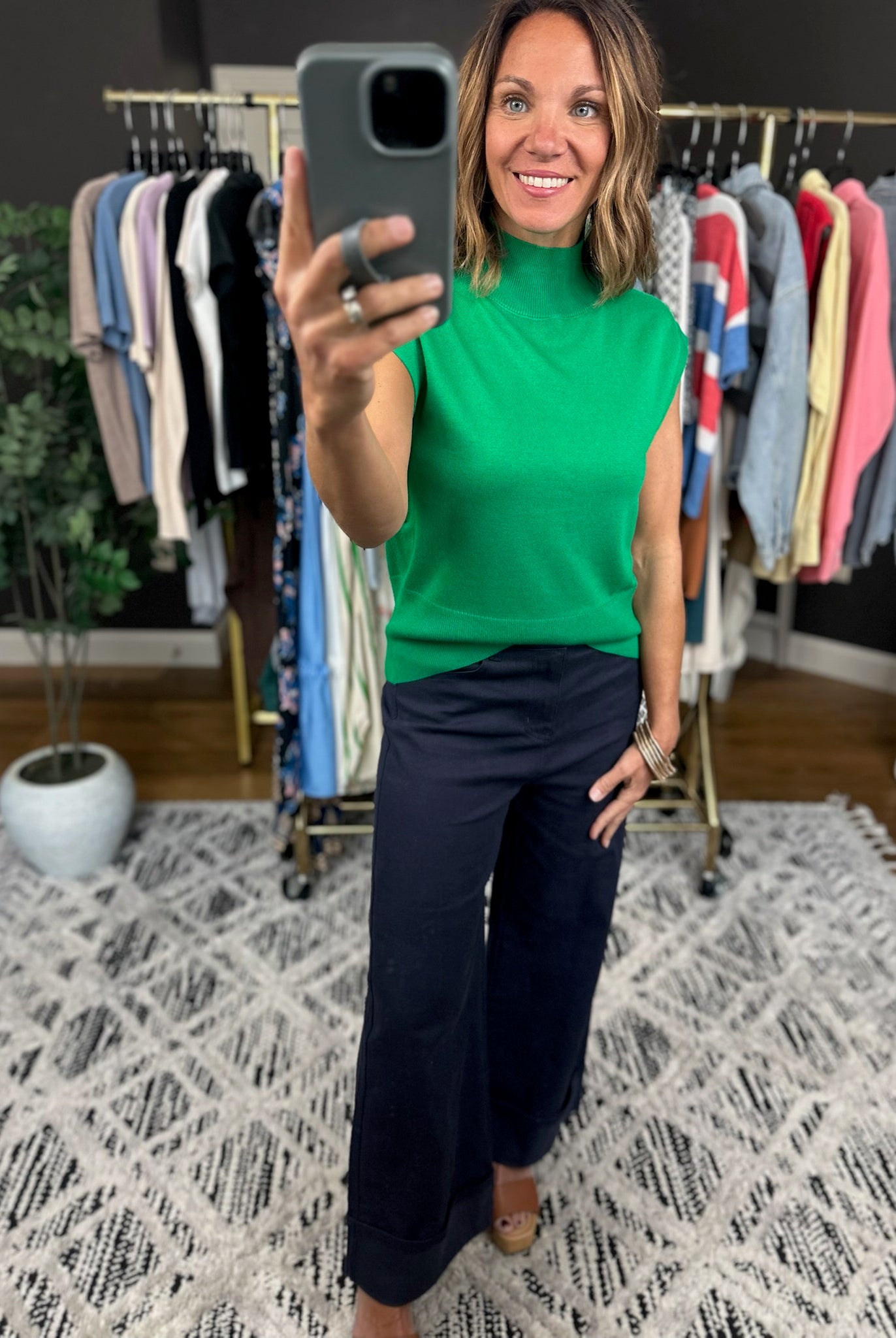 The Carrie Wide-Leg Cuffed Pant-Pants-Entro-Anna Kaytes Boutique, Women's Fashion Boutique in Grinnell, Iowa