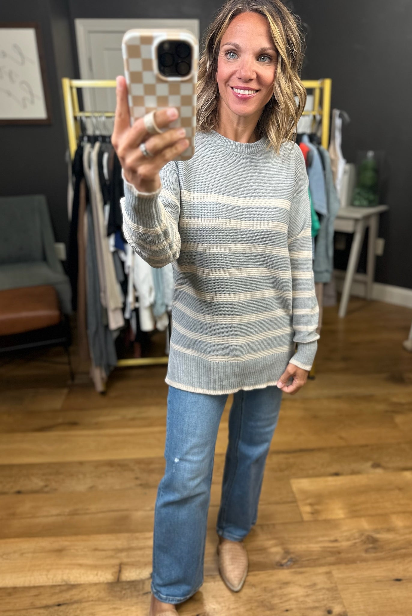 Trust In Me Striped Knit Sweater- Multiple Options-Be Cool-Anna Kaytes Boutique, Women's Fashion Boutique in Grinnell, Iowa