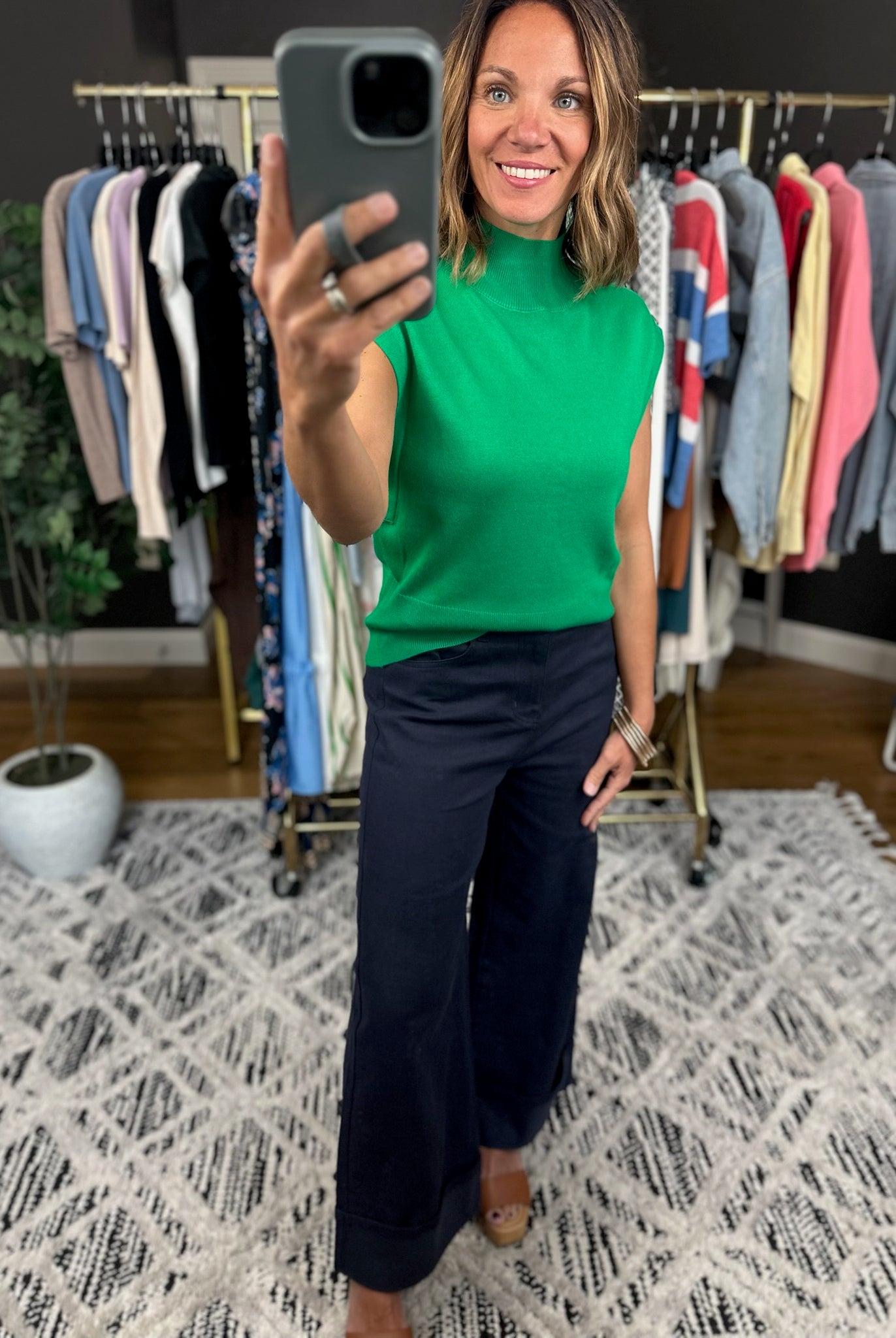 The Carrie Wide-Leg Cuffed Pant-Pants-Entro-Anna Kaytes Boutique, Women's Fashion Boutique in Grinnell, Iowa