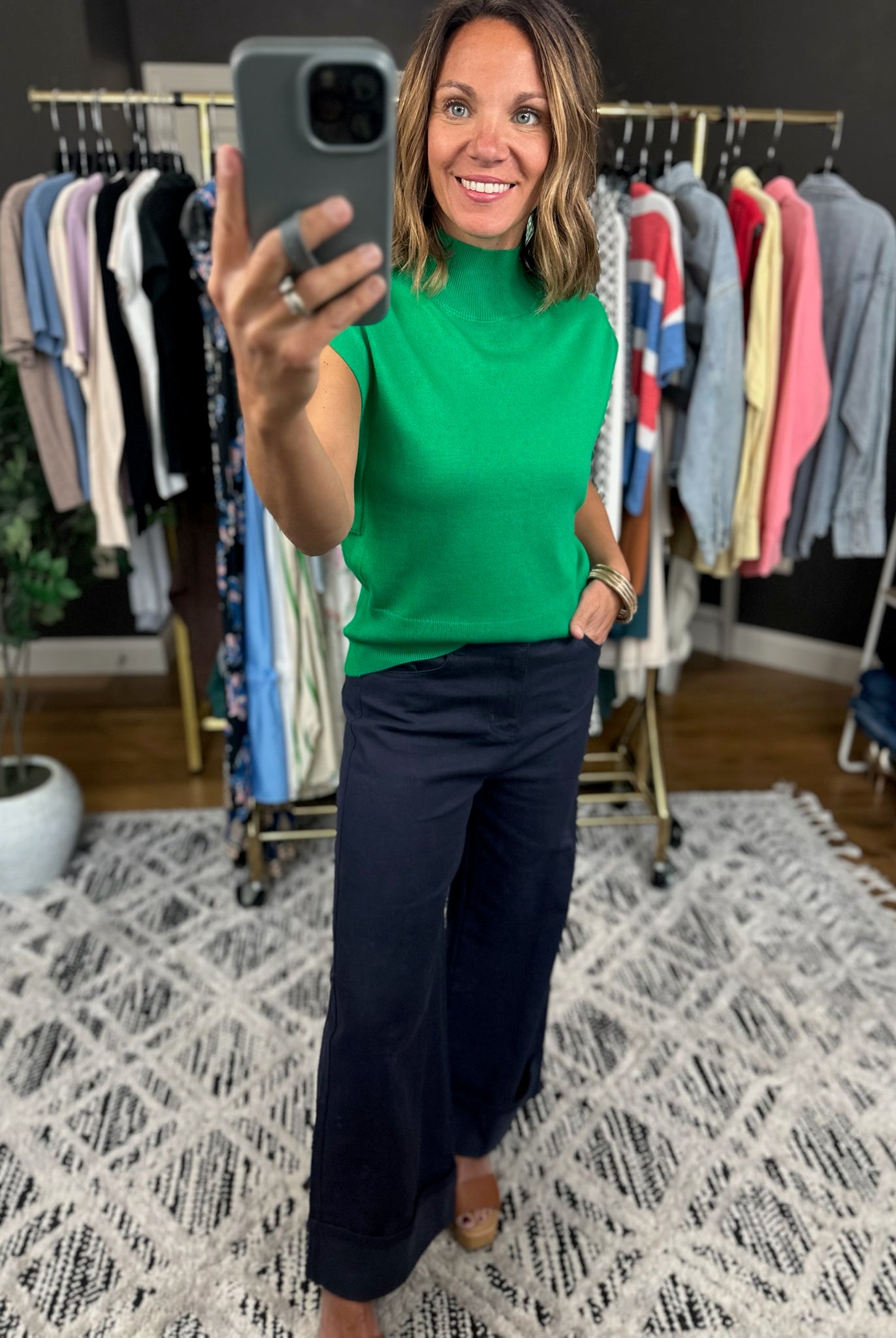 The Carrie Wide-Leg Cuffed Pant-Pants-Entro-Anna Kaytes Boutique, Women's Fashion Boutique in Grinnell, Iowa