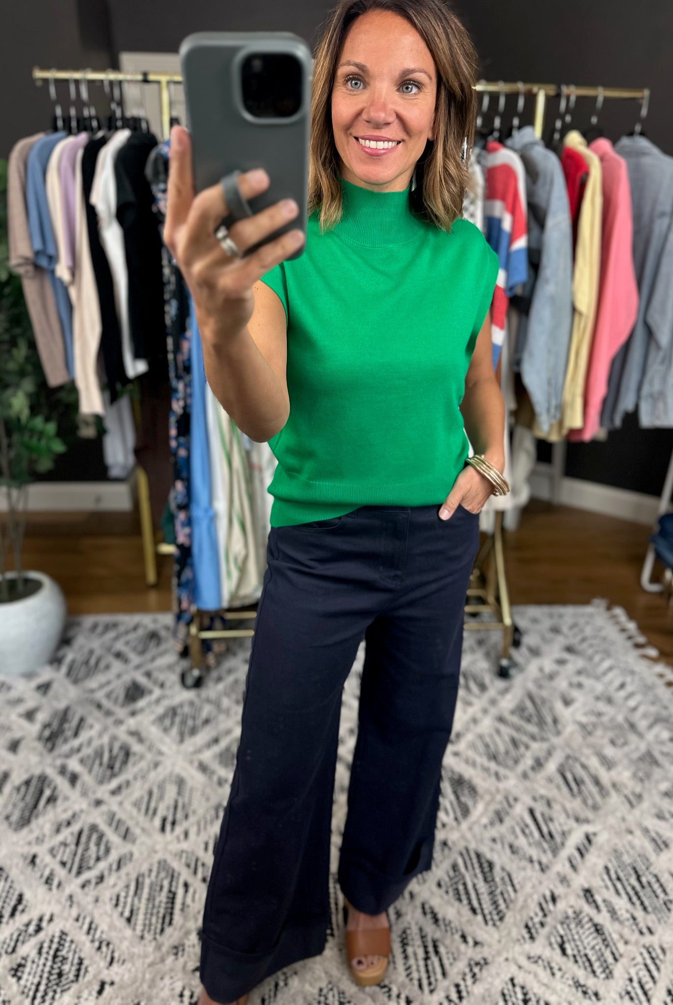 The Carrie Wide-Leg Cuffed Pant-Pants-Entro-Anna Kaytes Boutique, Women's Fashion Boutique in Grinnell, Iowa