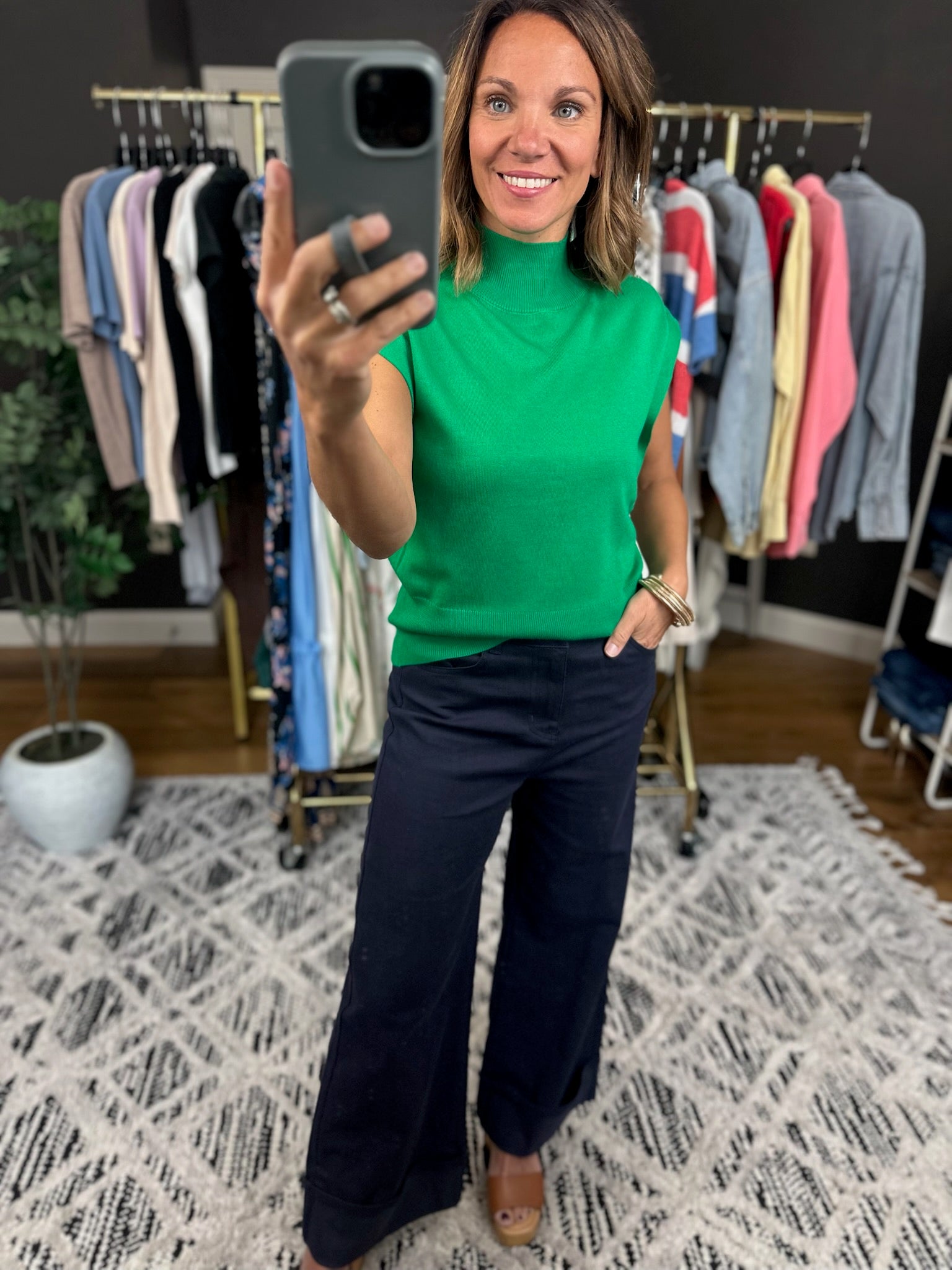 The Carrie Wide-Leg Cuffed Pant-Pants-Entro-Anna Kaytes Boutique, Women's Fashion Boutique in Grinnell, Iowa