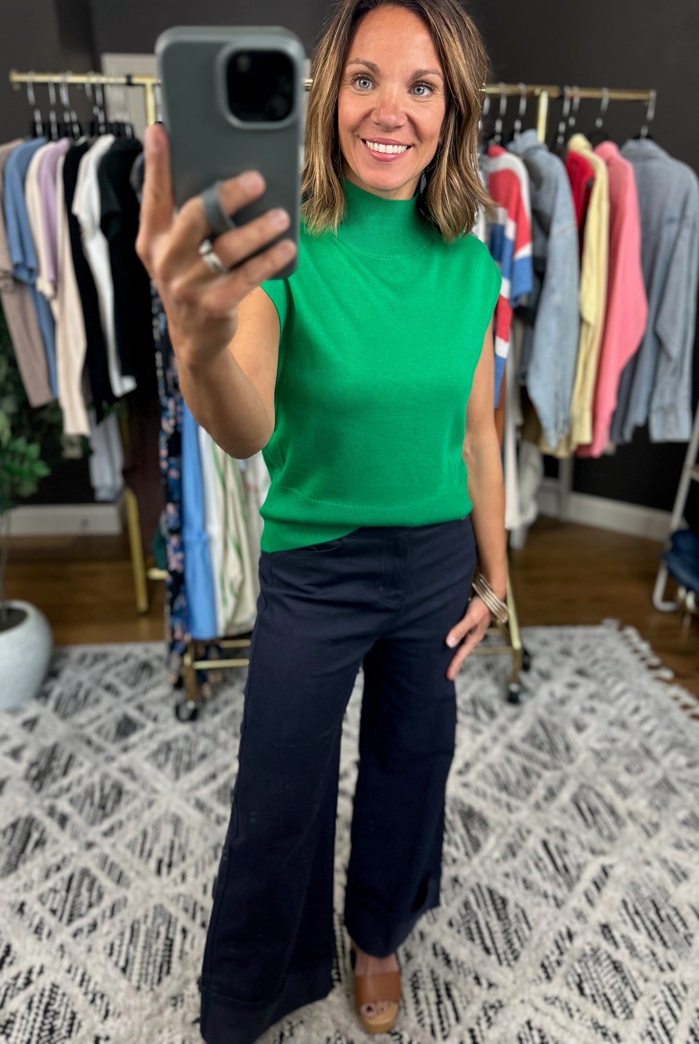 The Carrie Wide-Leg Cuffed Pant-Pants-Entro-Anna Kaytes Boutique, Women's Fashion Boutique in Grinnell, Iowa