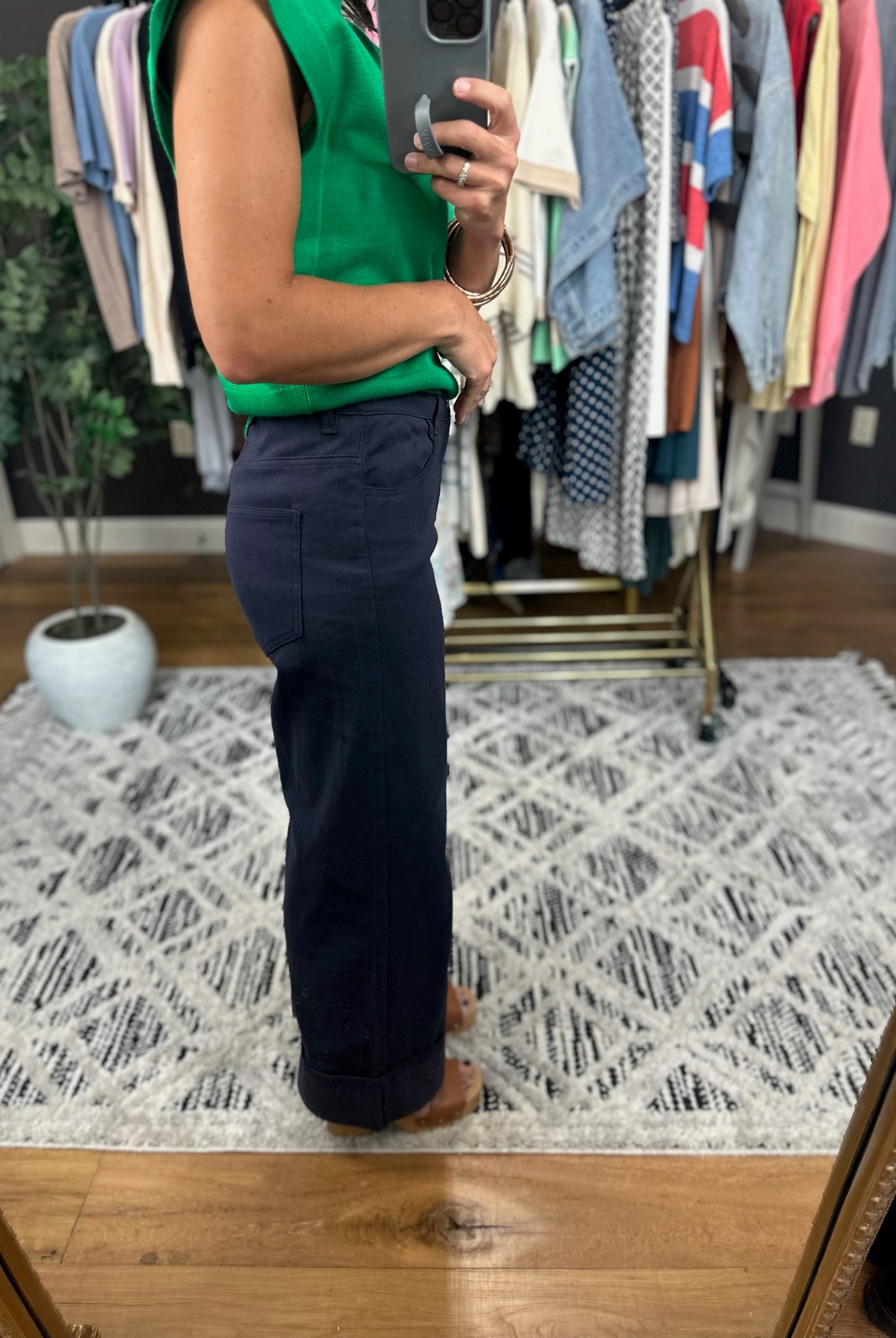 The Carrie Wide-Leg Cuffed Pant-Pants-Entro-Anna Kaytes Boutique, Women's Fashion Boutique in Grinnell, Iowa