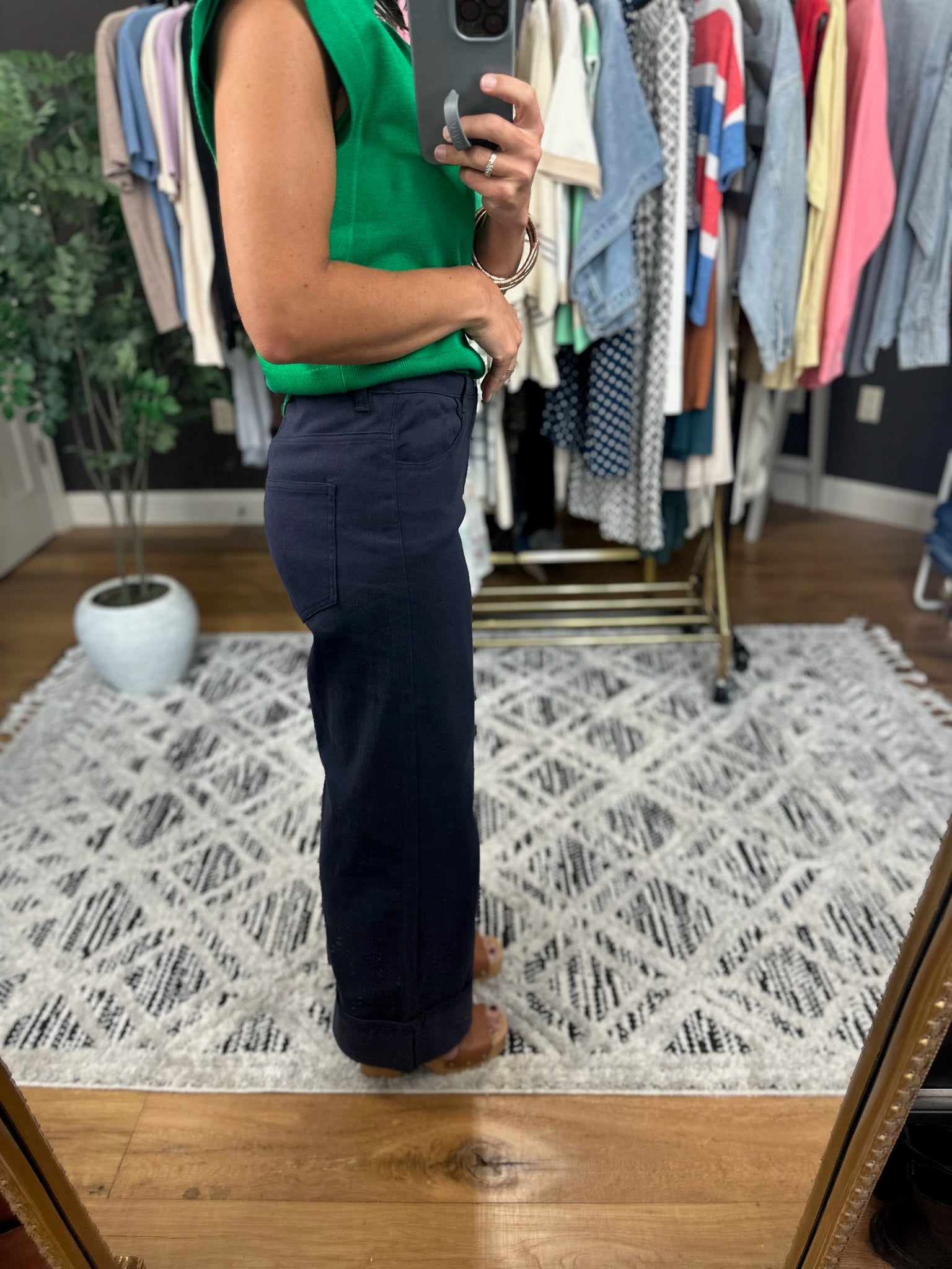 The Carrie Wide-Leg Cuffed Pant-Pants-Entro-Anna Kaytes Boutique, Women's Fashion Boutique in Grinnell, Iowa