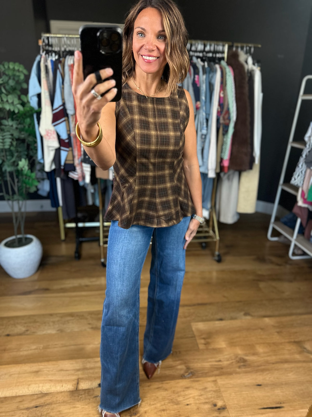 Open Door Two-Toned Peplum Top-Sleeveless-THML-Anna Kaytes Boutique, Women's Fashion Boutique in Grinnell, Iowa