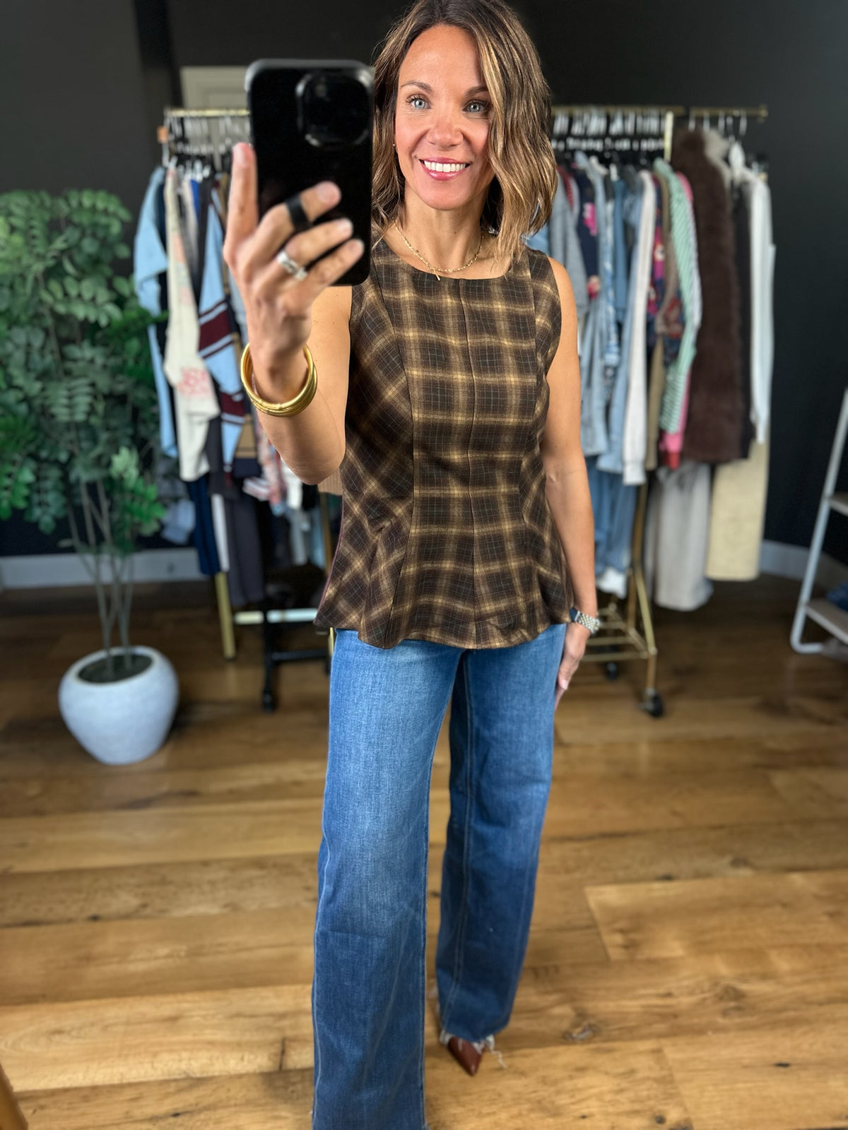 Open Door Two-Toned Peplum Top-Sleeveless-THML-Anna Kaytes Boutique, Women's Fashion Boutique in Grinnell, Iowa