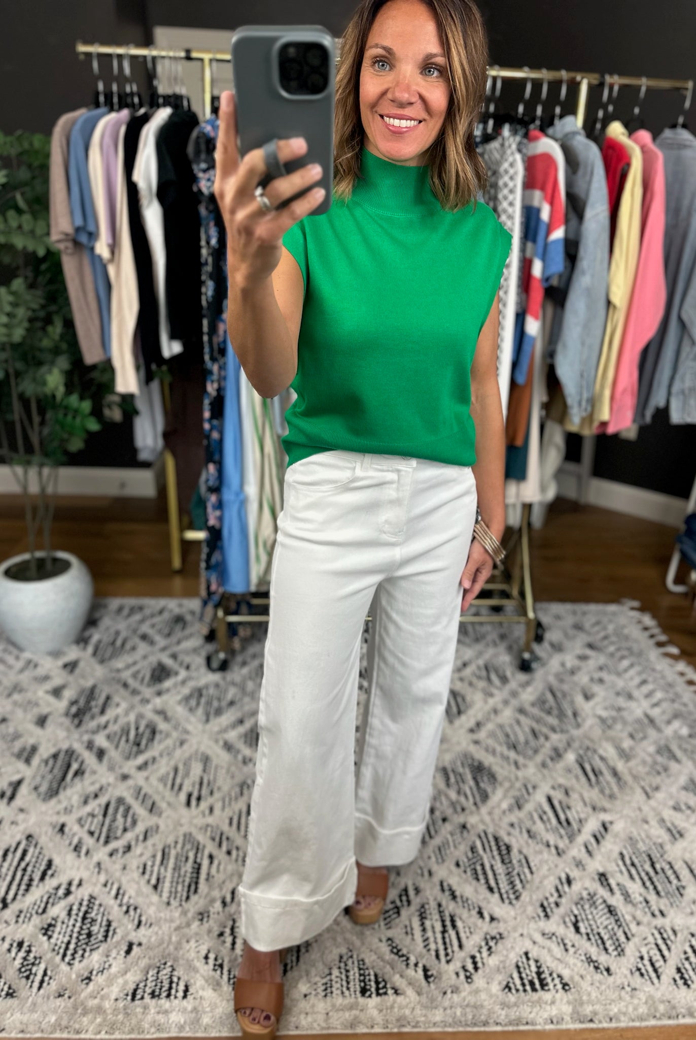 The Carrie Wide-Leg Cuffed Pant-Pants-Entro-Anna Kaytes Boutique, Women's Fashion Boutique in Grinnell, Iowa