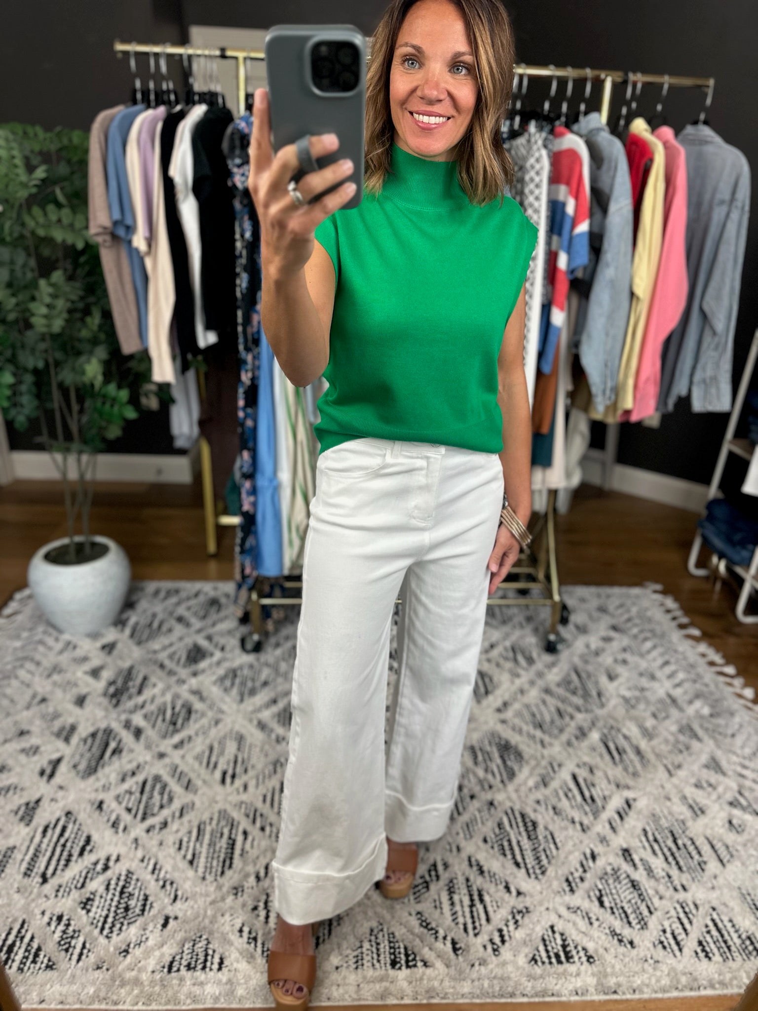 The Carrie Wide-Leg Cuffed Pant-Pants-Entro-Anna Kaytes Boutique, Women's Fashion Boutique in Grinnell, Iowa