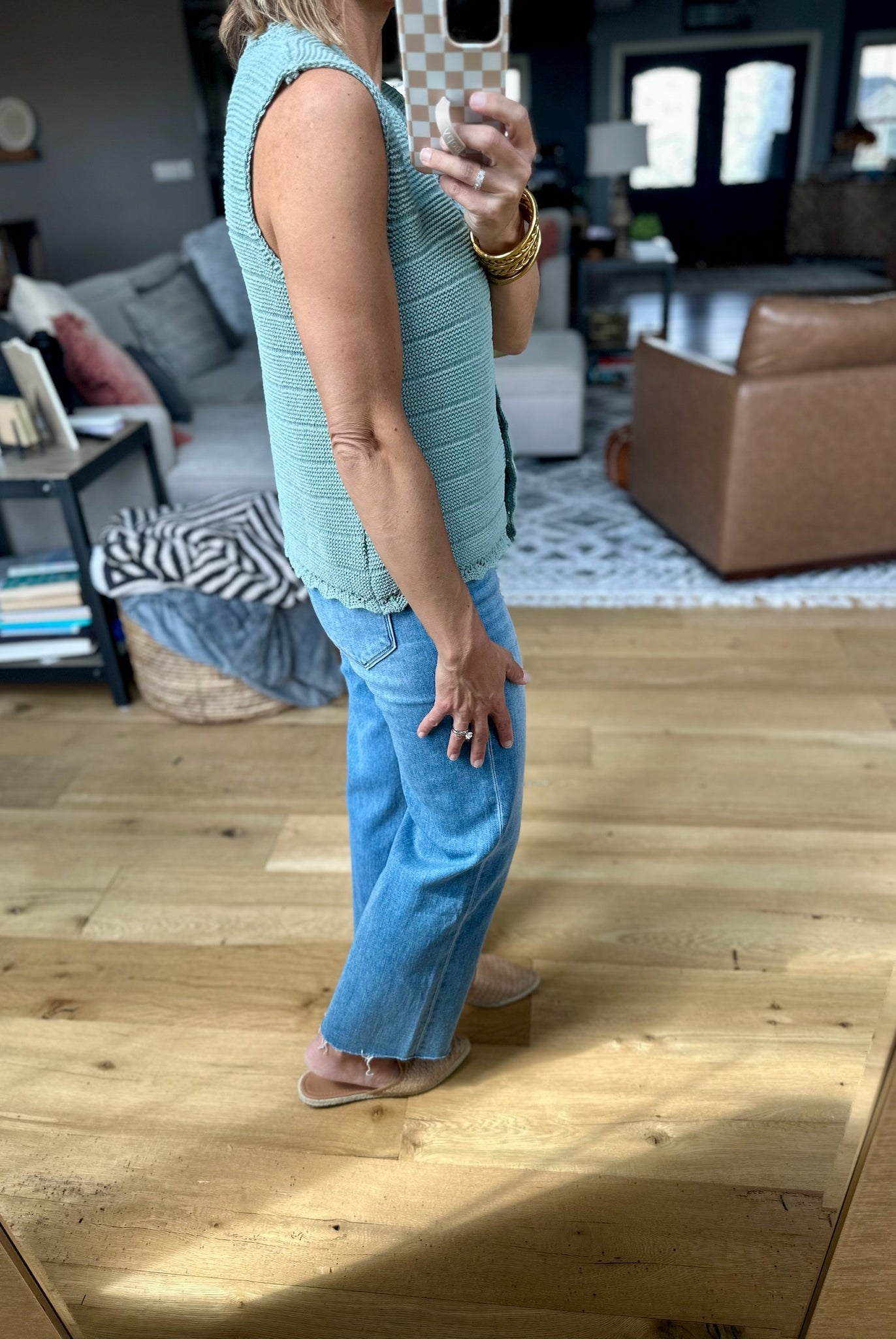 Only Reason Knit Button-Down Vest - Dusty Sage-Wishlist-Anna Kaytes Boutique, Women's Fashion Boutique in Grinnell, Iowa