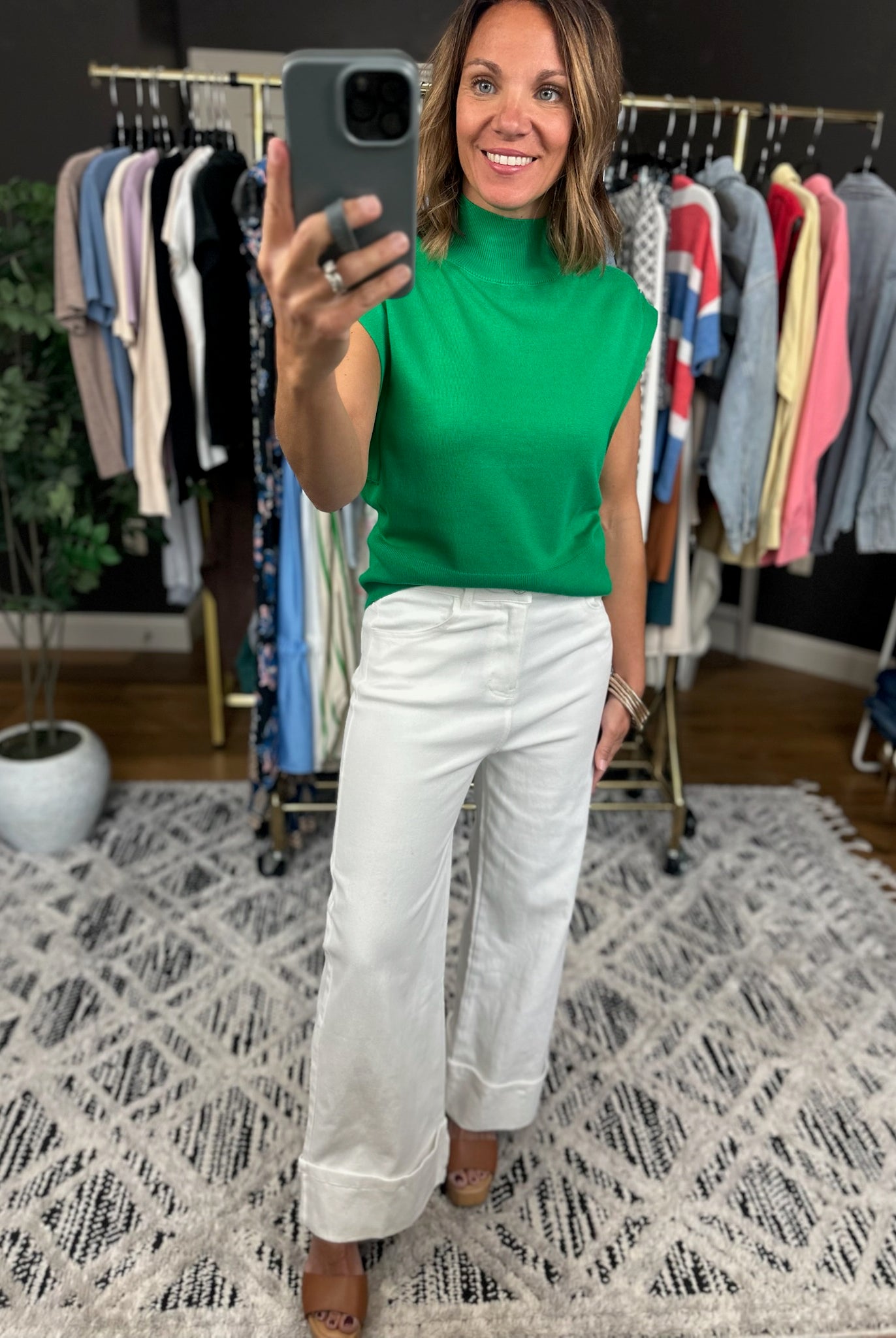 The Carrie Wide-Leg Cuffed Pant-Pants-Entro-Anna Kaytes Boutique, Women's Fashion Boutique in Grinnell, Iowa