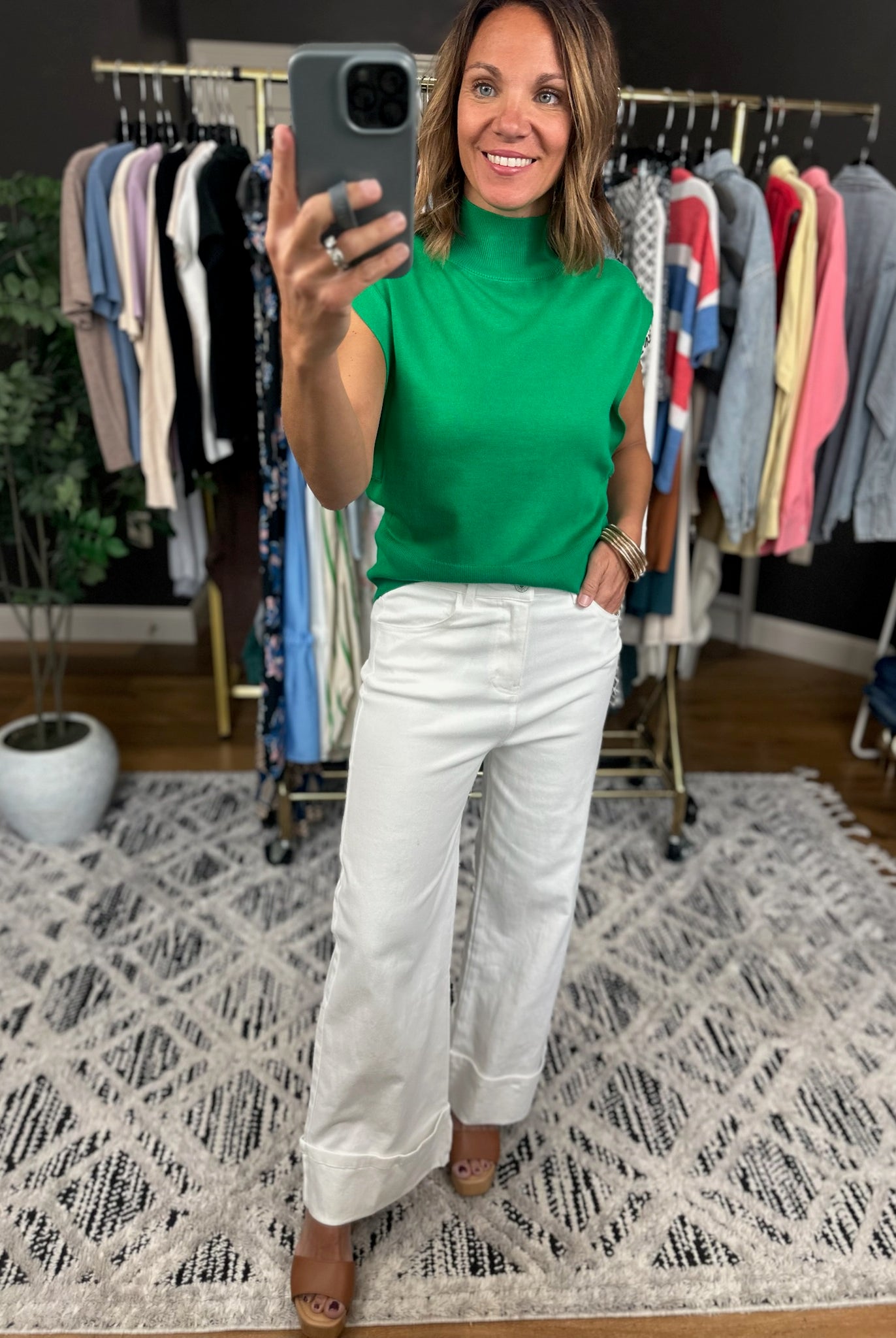 The Carrie Wide-Leg Cuffed Pant-Pants-Entro-Anna Kaytes Boutique, Women's Fashion Boutique in Grinnell, Iowa