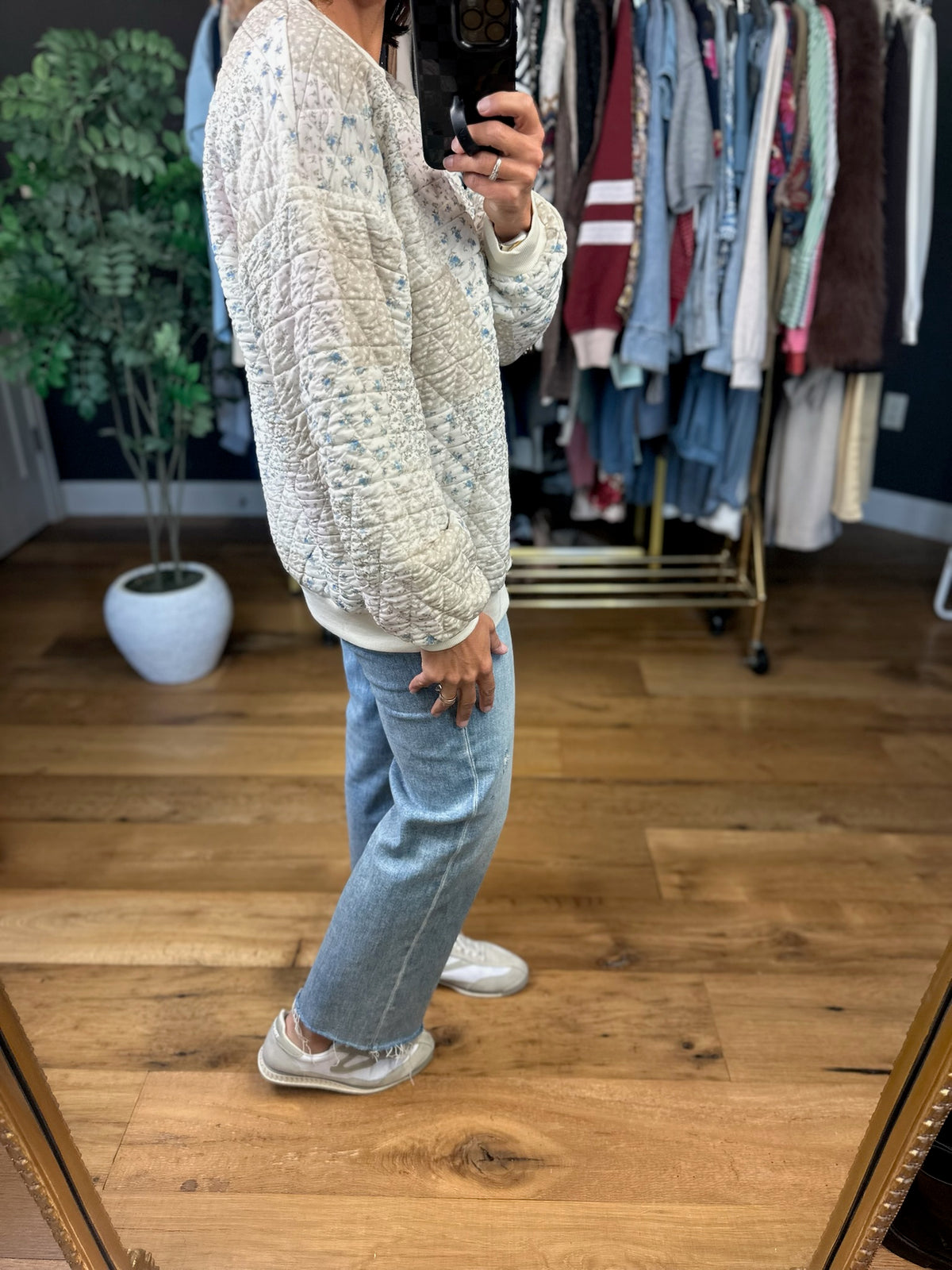 Making Perfect Sense Quilted Crewneck-Sweaters-Blu Pepper-Anna Kaytes Boutique, Women's Fashion Boutique in Grinnell, Iowa