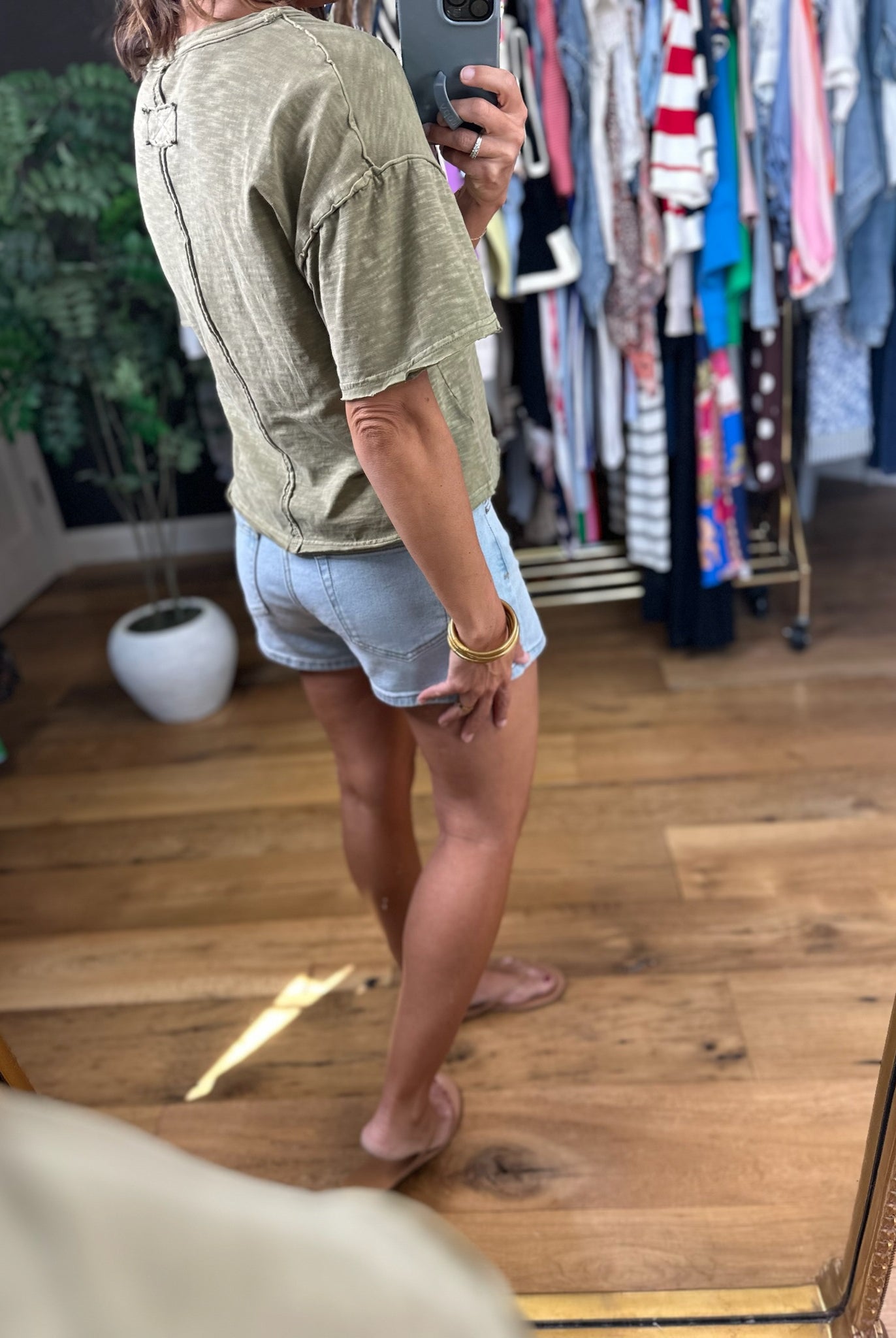 Hello Hero Raw-Hem Pocket Tee-Short Sleeves-Blu Pepper-Anna Kaytes Boutique, Women's Fashion Boutique in Grinnell, Iowa