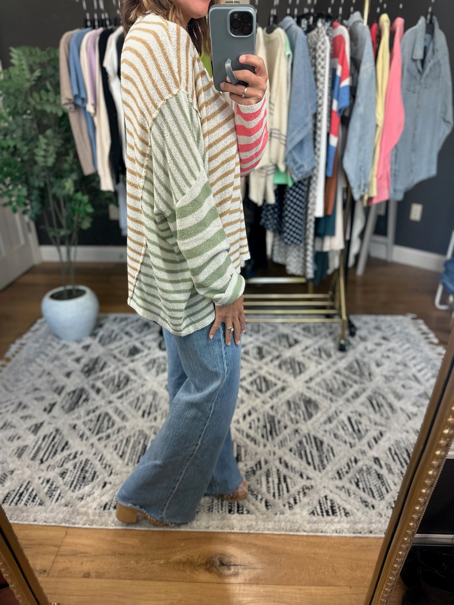 Always There Striped Long Sleeve Top-Long Sleeves-Wishlist-Anna Kaytes Boutique, Women's Fashion Boutique in Grinnell, Iowa