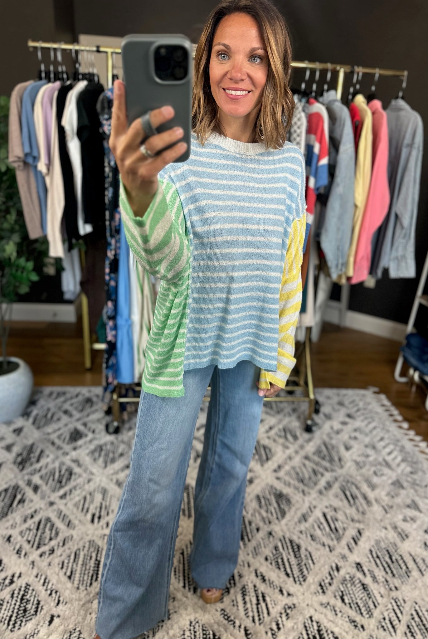 Always There Striped Long Sleeve Top-Long Sleeves-Wishlist-Anna Kaytes Boutique, Women's Fashion Boutique in Grinnell, Iowa