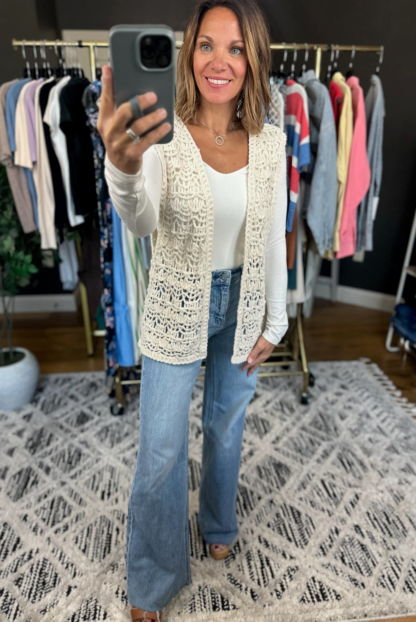 Looking Back Knit Vest-Short Sleeves-Wishlist-Anna Kaytes Boutique, Women's Fashion Boutique in Grinnell, Iowa