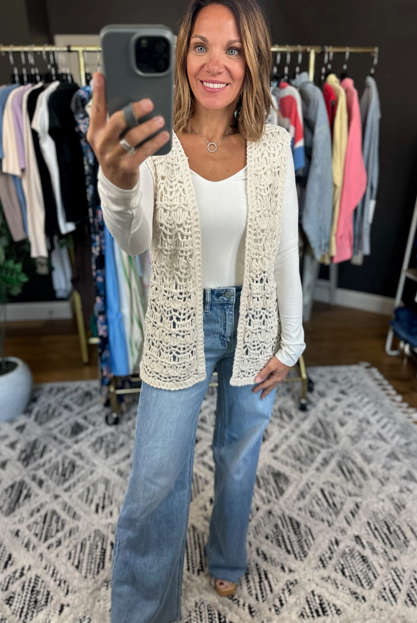 Looking Back Knit Vest-Short Sleeves-Wishlist-Anna Kaytes Boutique, Women's Fashion Boutique in Grinnell, Iowa