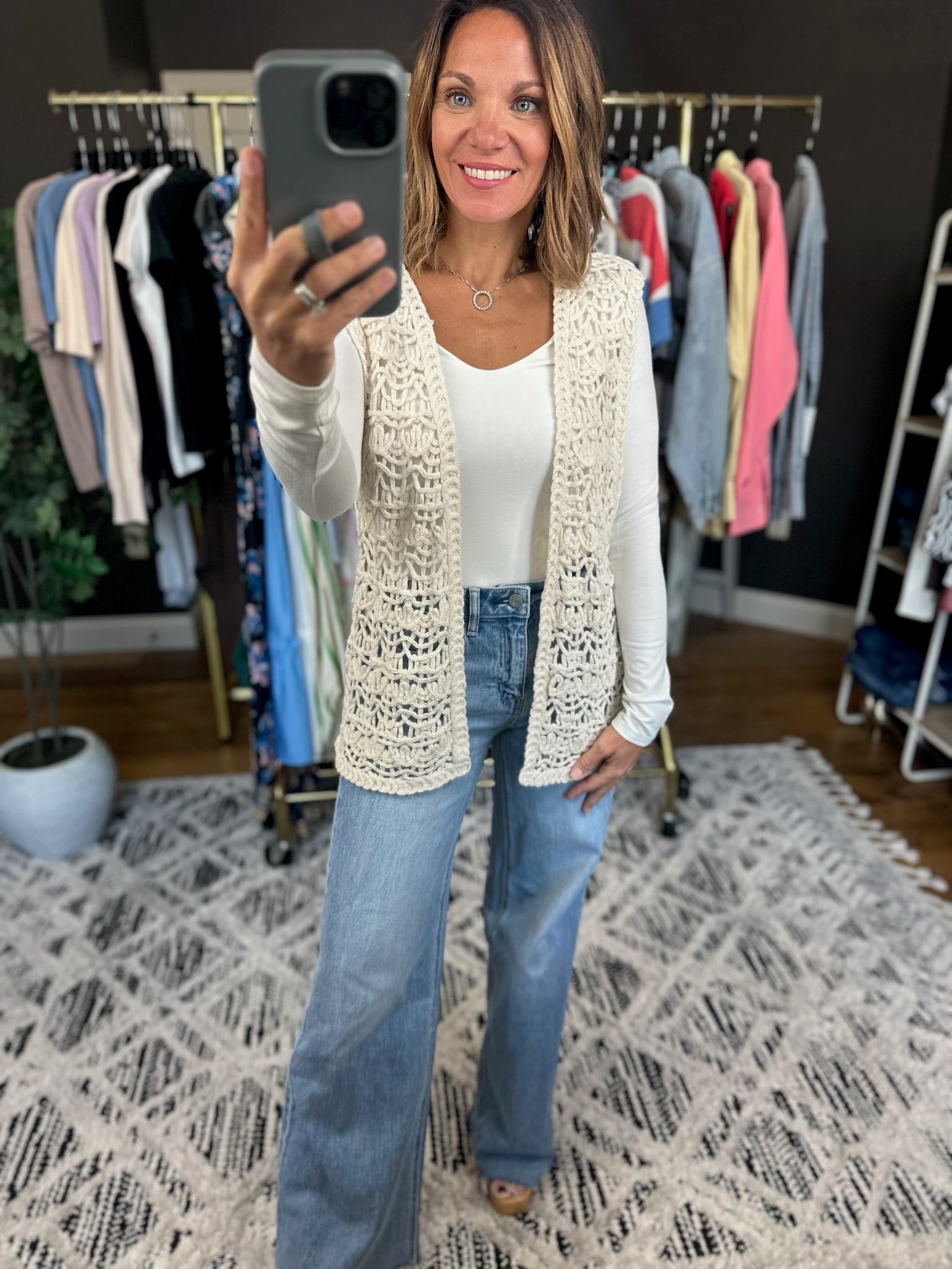 Looking Back Knit Vest-Short Sleeves-Wishlist-Anna Kaytes Boutique, Women's Fashion Boutique in Grinnell, Iowa