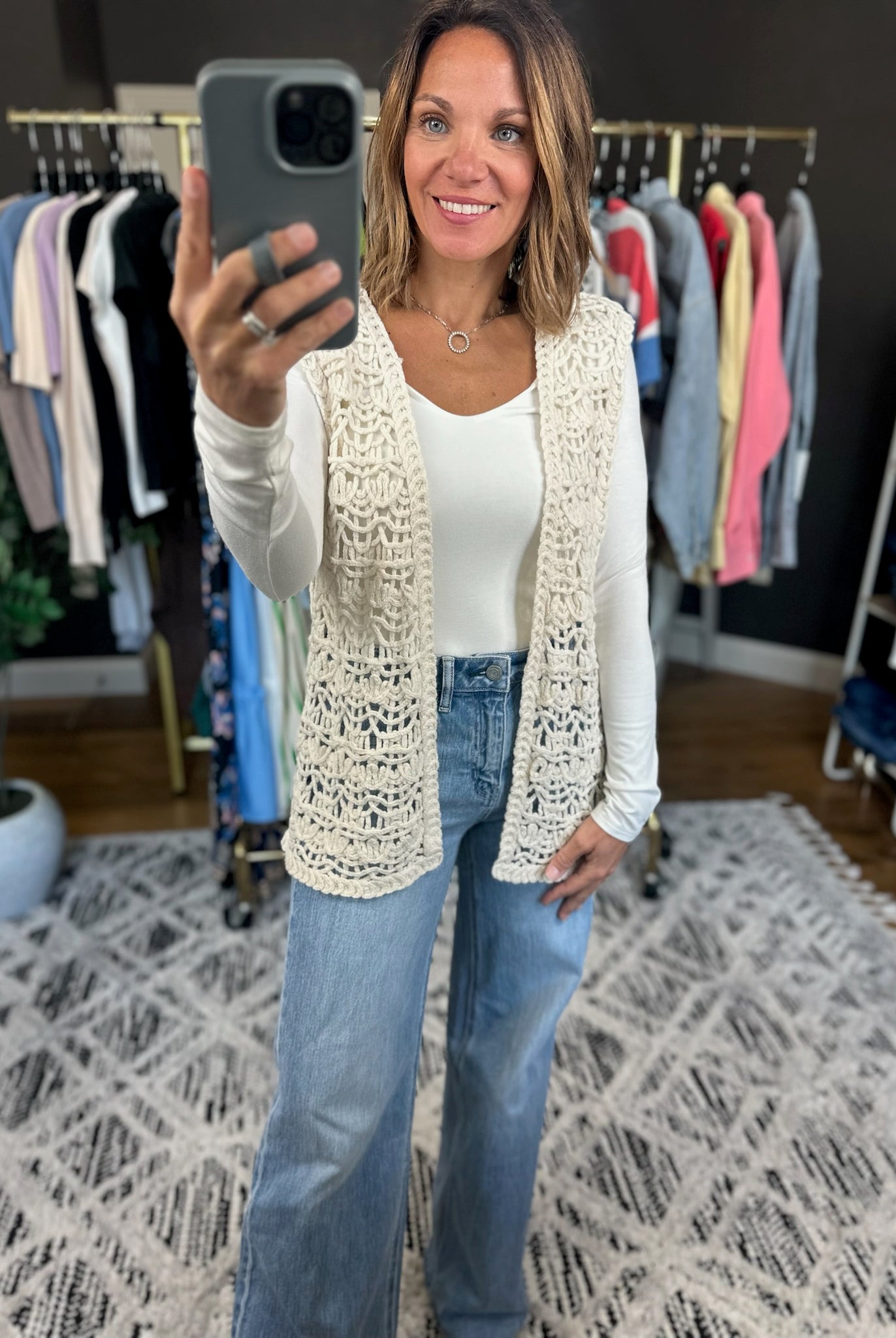 Looking Back Knit Vest-Short Sleeves-Wishlist-Anna Kaytes Boutique, Women's Fashion Boutique in Grinnell, Iowa
