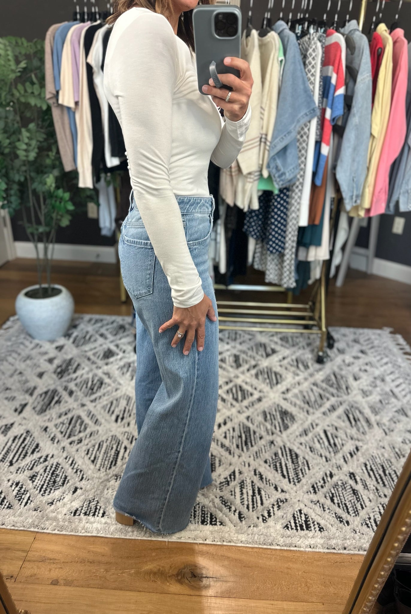 The Sage Double-Lined V-Neck Long Sleeve-Long Sleeves-Wasabi & Mint-Anna Kaytes Boutique, Women's Fashion Boutique in Grinnell, Iowa