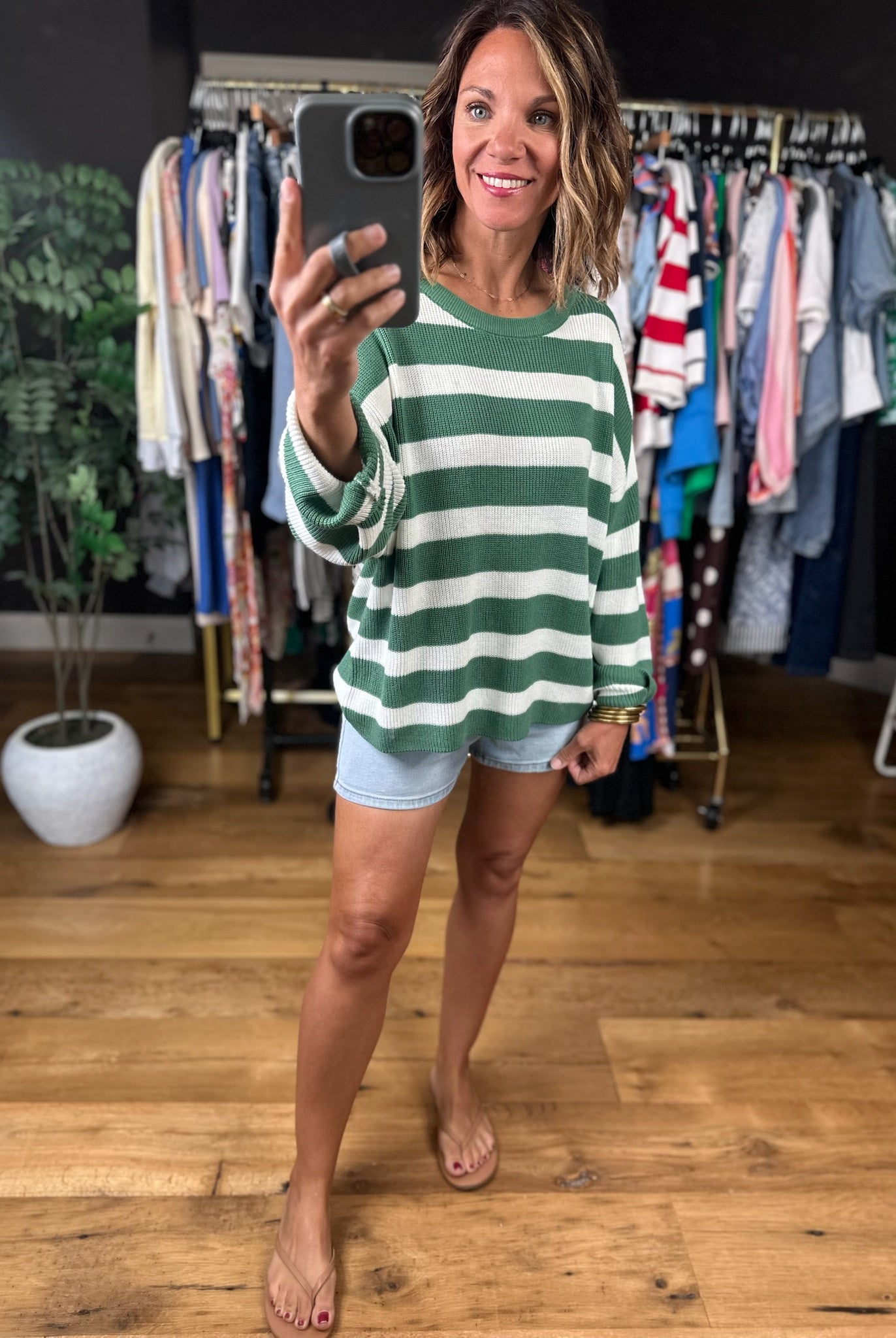 Twist Of Fate Striped Knit Top-Sweaters-Blu Pepper-Anna Kaytes Boutique, Women's Fashion Boutique in Grinnell, Iowa