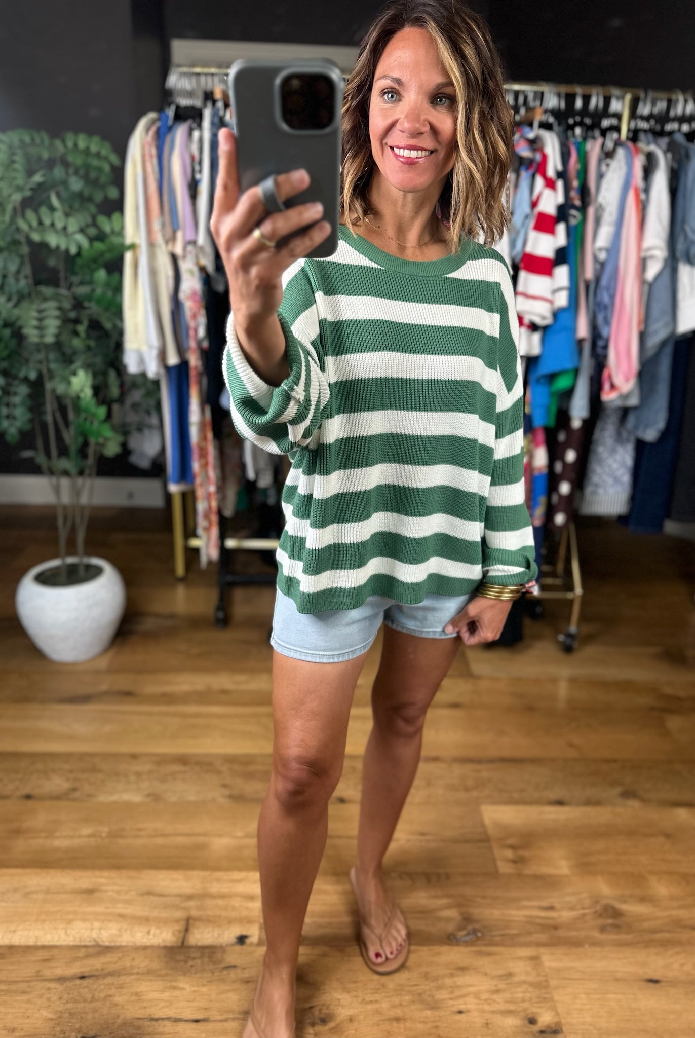 Twist Of Fate Striped Knit Top-Sweaters-Blu Pepper-Anna Kaytes Boutique, Women's Fashion Boutique in Grinnell, Iowa