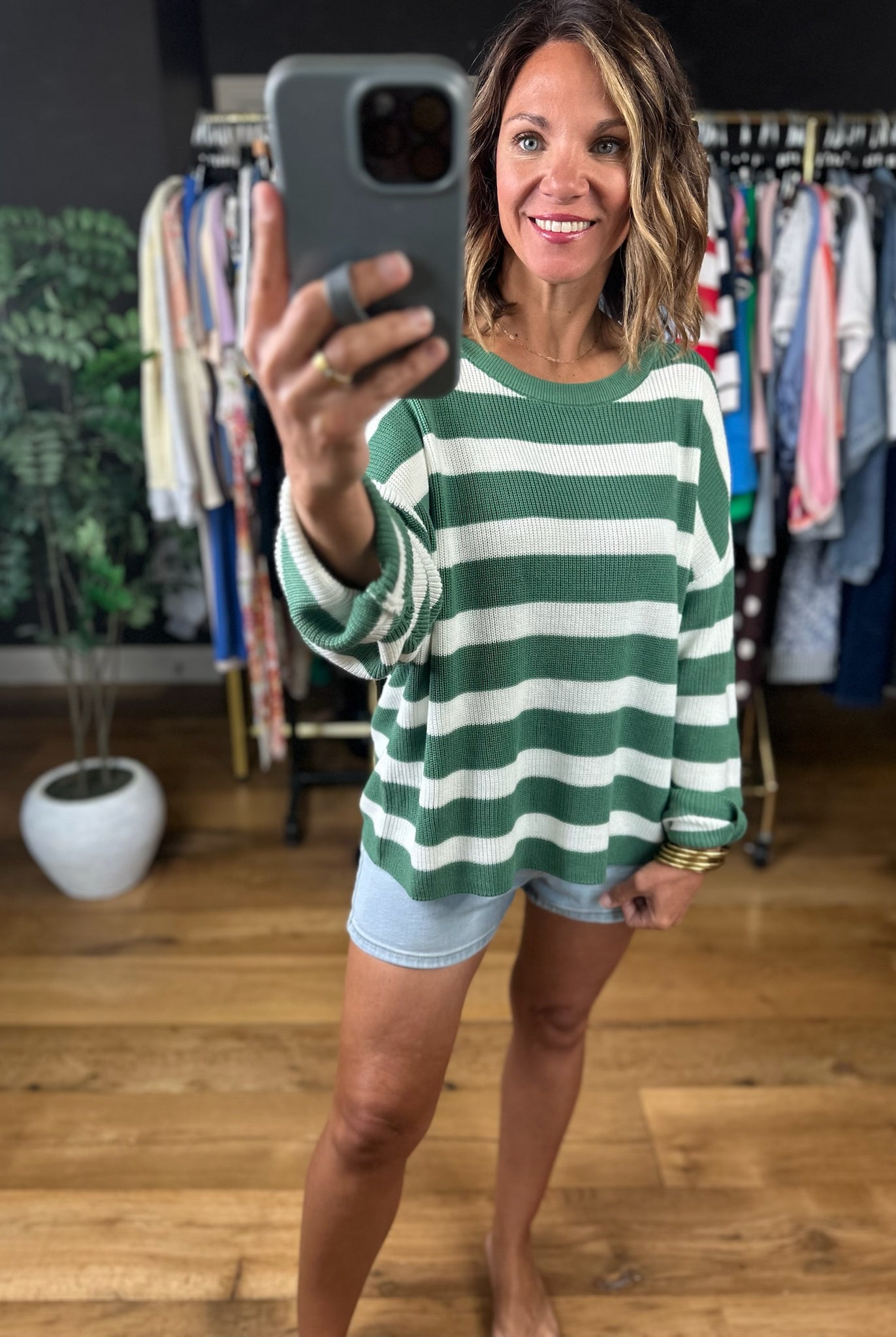 Twist Of Fate Striped Knit Top-Sweaters-Blu Pepper-Anna Kaytes Boutique, Women's Fashion Boutique in Grinnell, Iowa