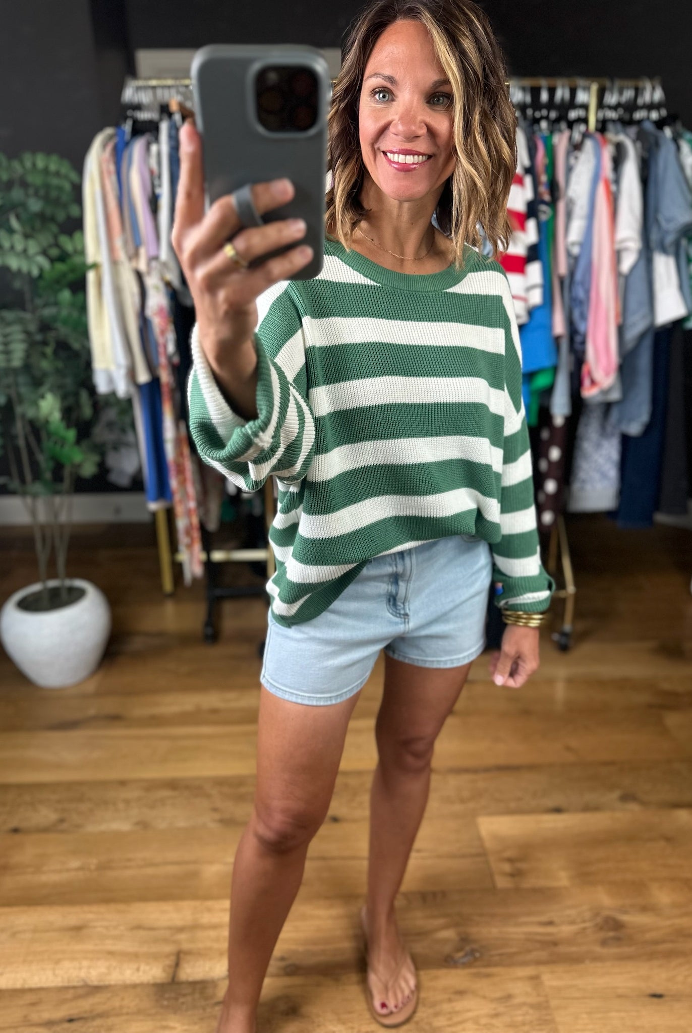 Twist Of Fate Striped Knit Top-Sweaters-Blu Pepper-Anna Kaytes Boutique, Women's Fashion Boutique in Grinnell, Iowa